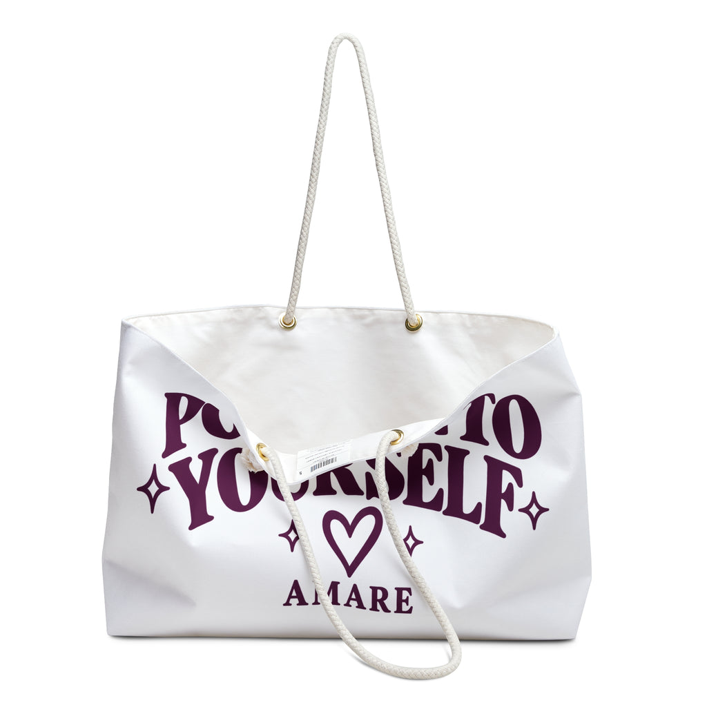 Weekender Bag — “Pour Into Yourself” Inspirational Weekend Tote