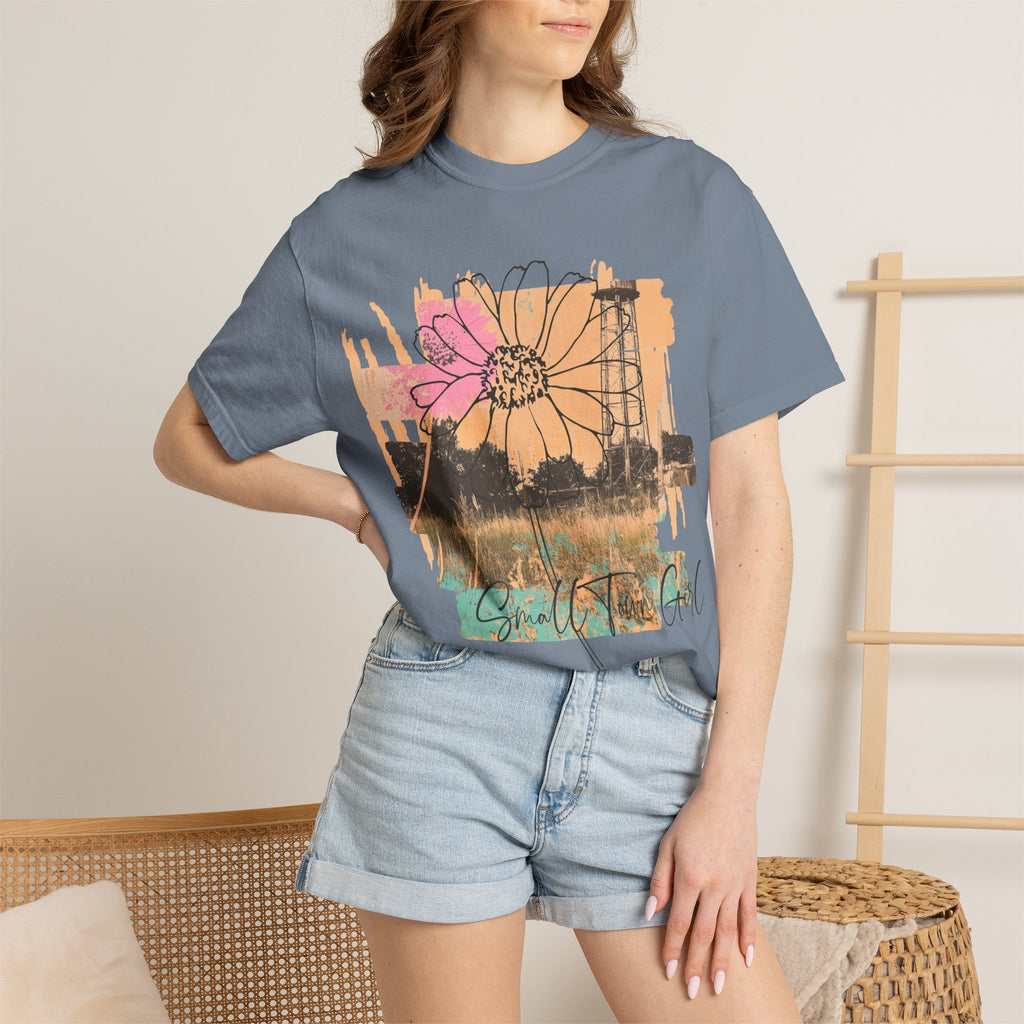 Daisy Field Graphic T-Shirt — 'Sprinkled With Calm' Floral Sunset Tee