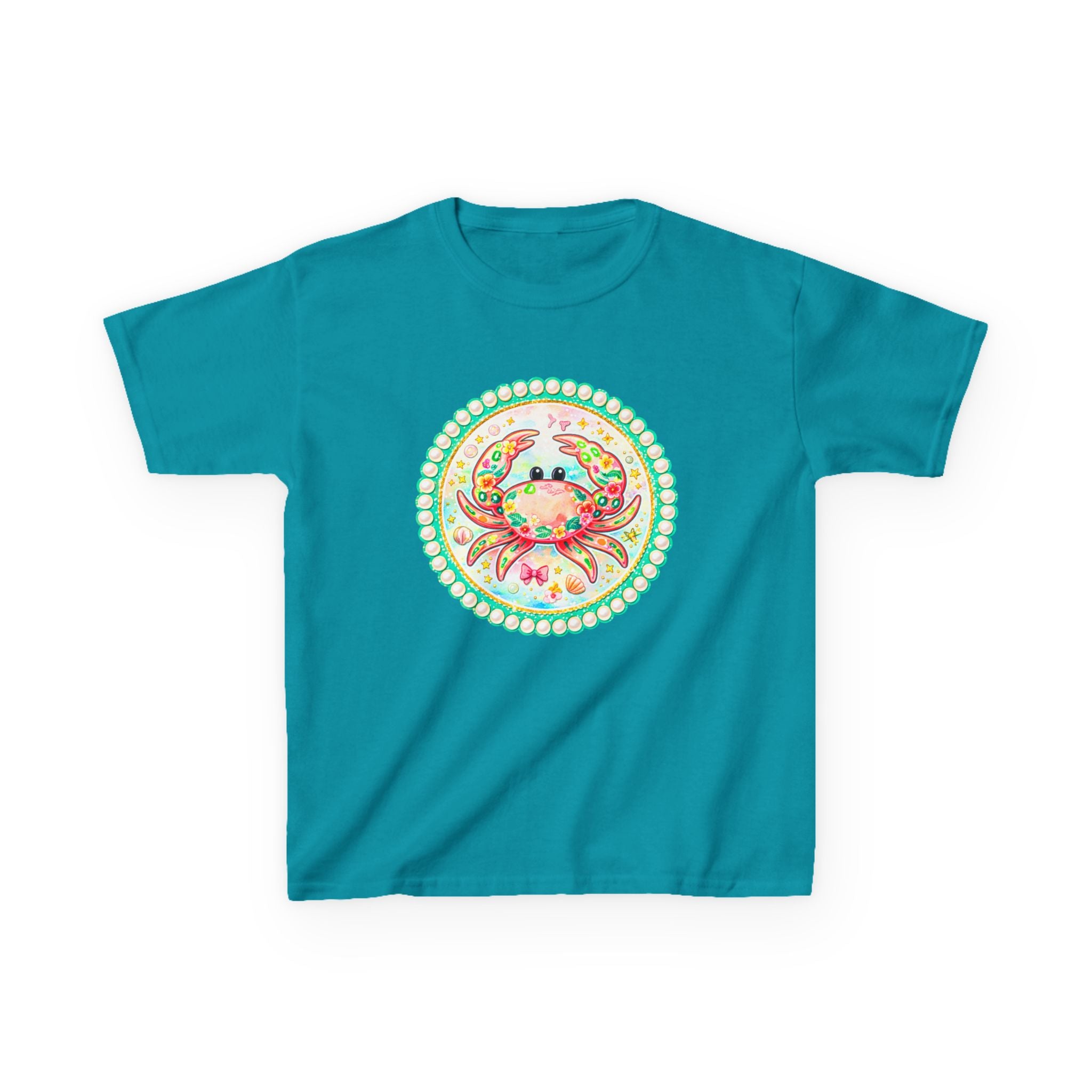 Kids Tee — Cute Watercolor Crab Circle Design
