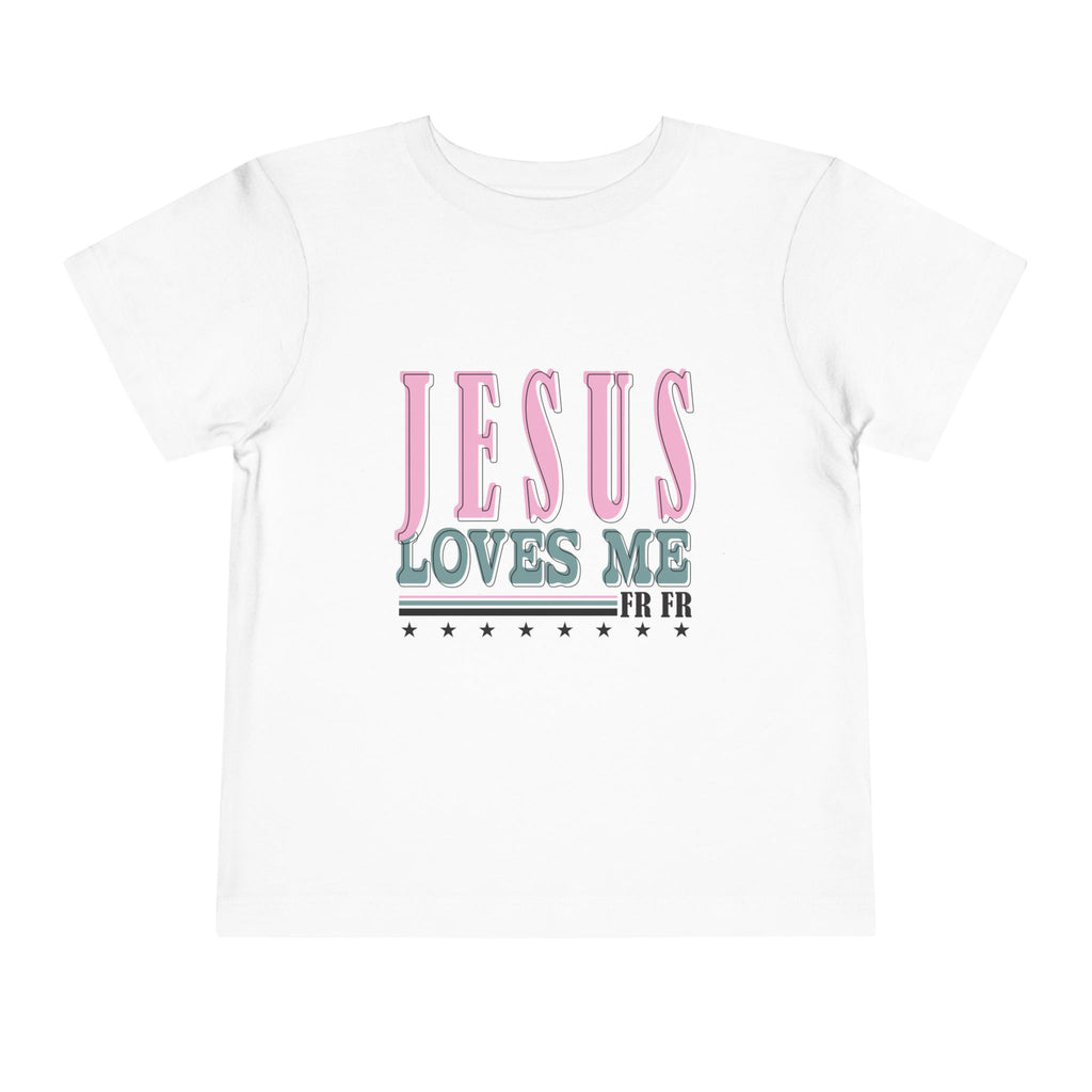 Toddler Tee — "Jesus Loves Me" Pastel Faith Graphic