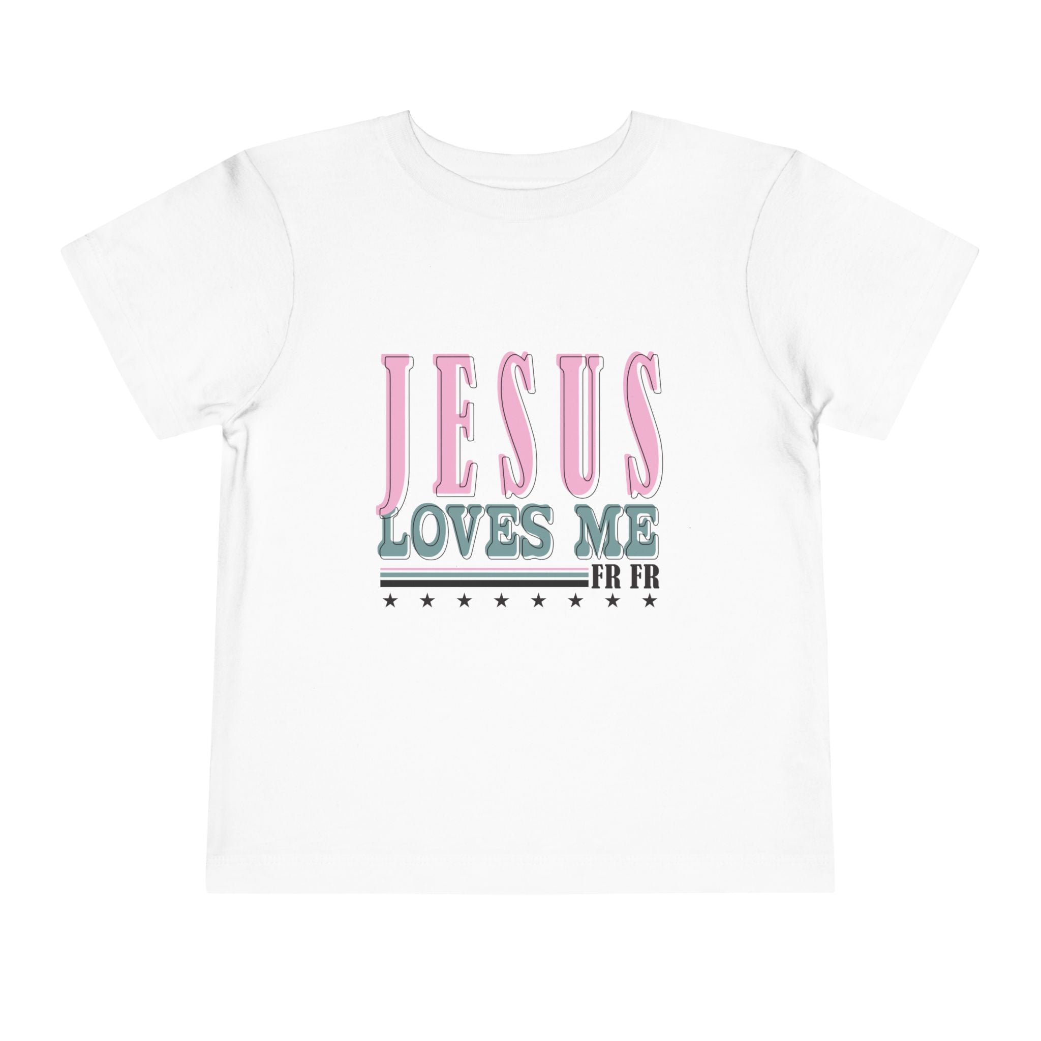Toddler Tee — "Jesus Loves Me" Pastel Faith Graphic