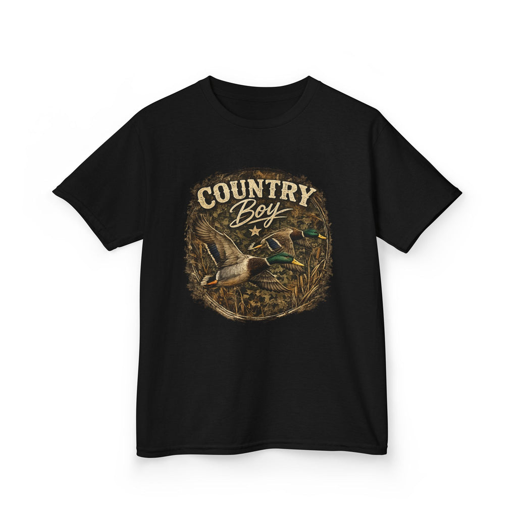 Kids Tee — "Country Boy" Duck Hunting Graphic