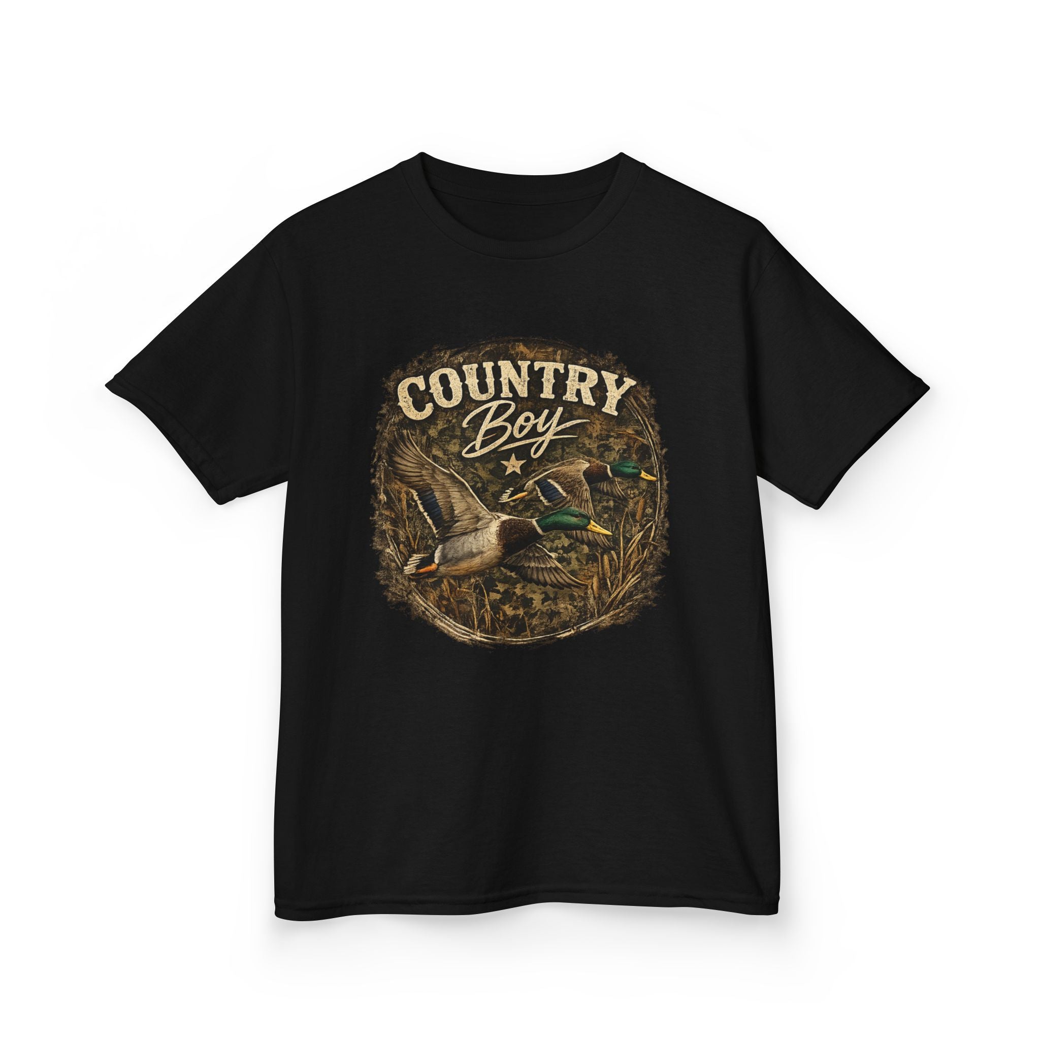 Kids Tee — "Country Boy" Duck Hunting Graphic