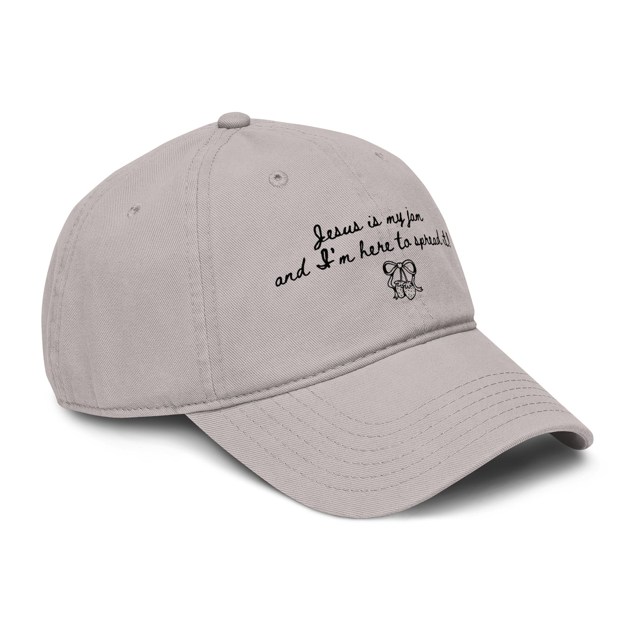 Embroidered 'Jesus is my Jam' Washed Baseball Cap