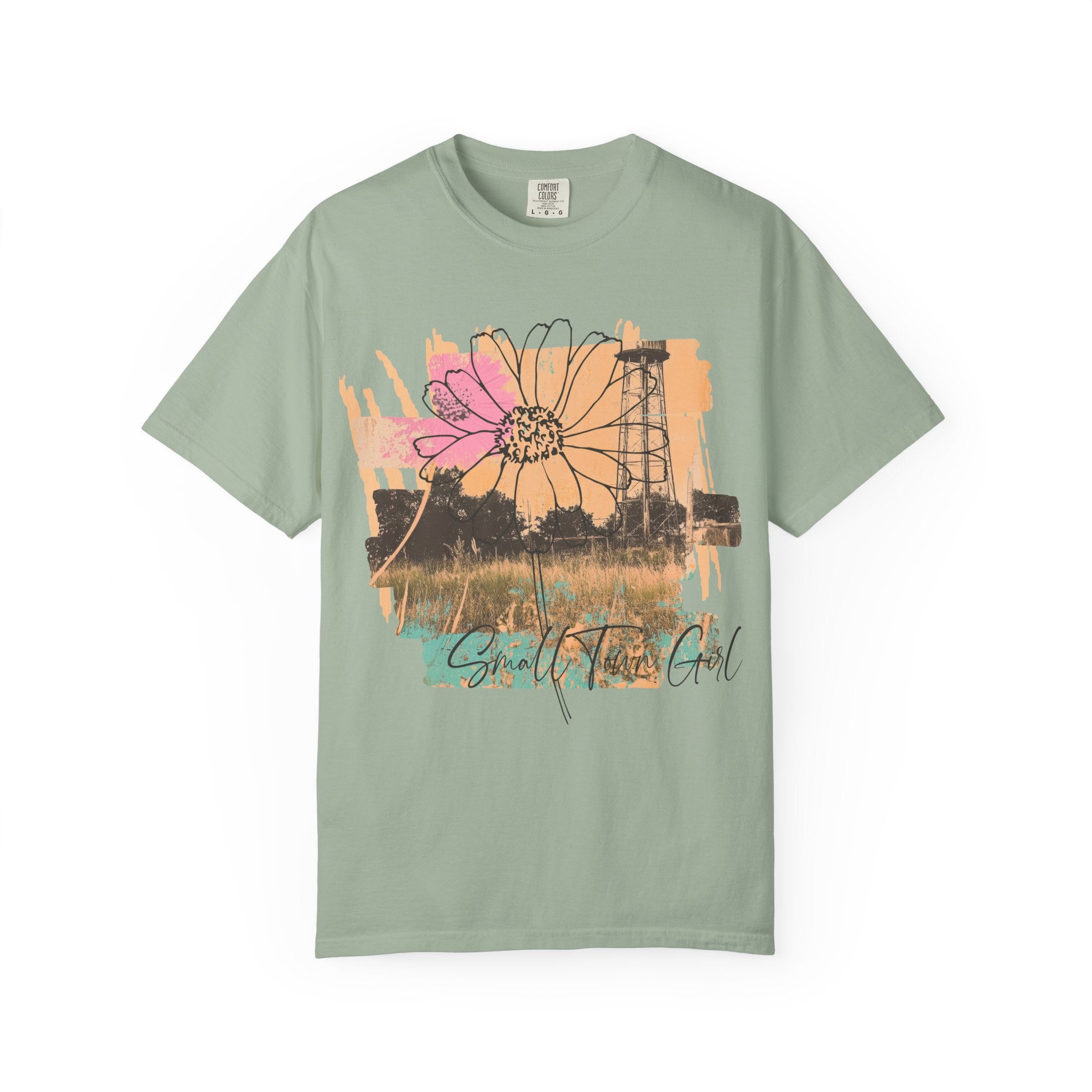 Daisy Field Graphic T-Shirt — 'Sprinkled With Calm' Floral Sunset Tee