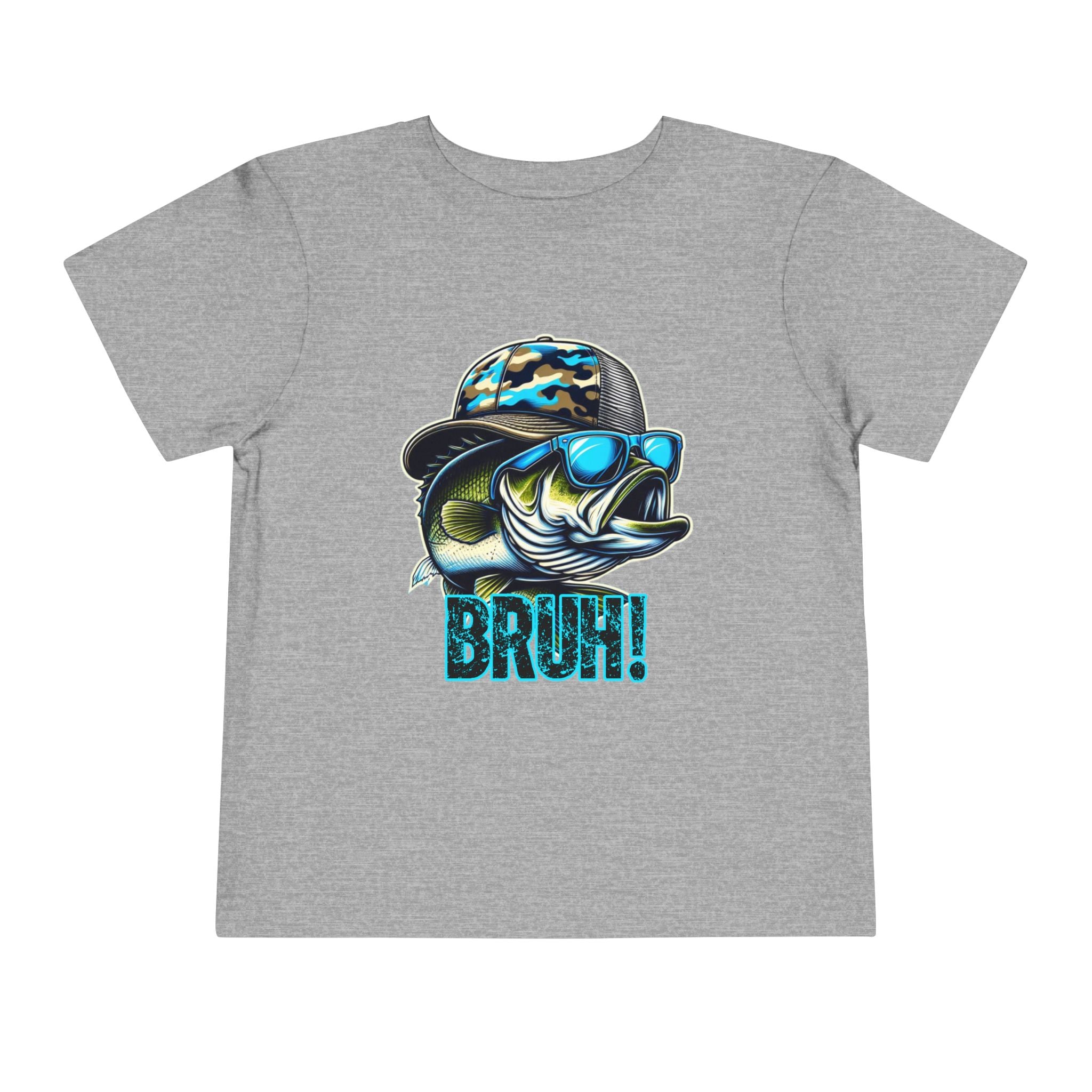 Toddler Tee — Cool Fishing Bass 'BRUH!' Graphic Tee for Kids