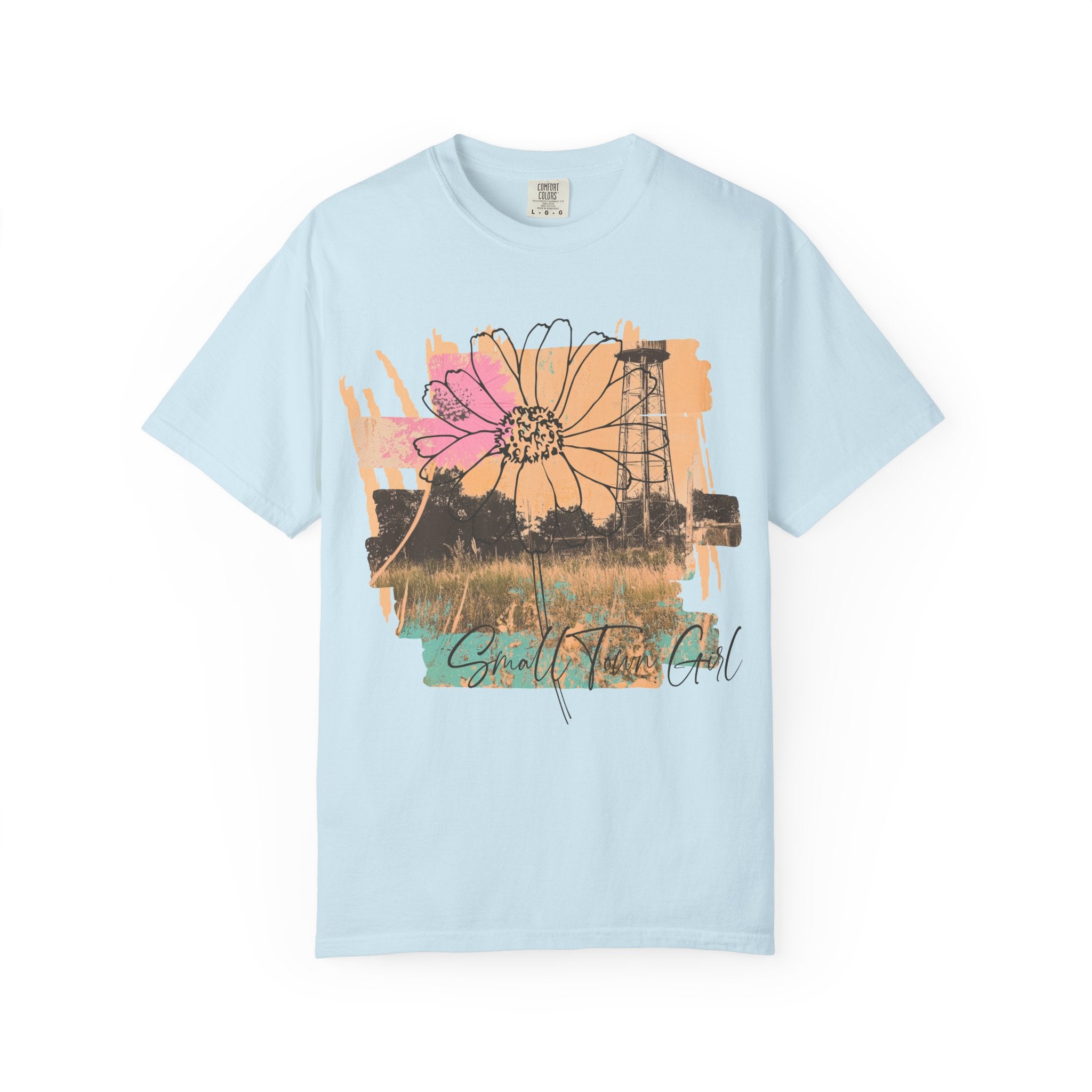 Daisy Field Graphic T-Shirt — 'Sprinkled With Calm' Floral Sunset Tee