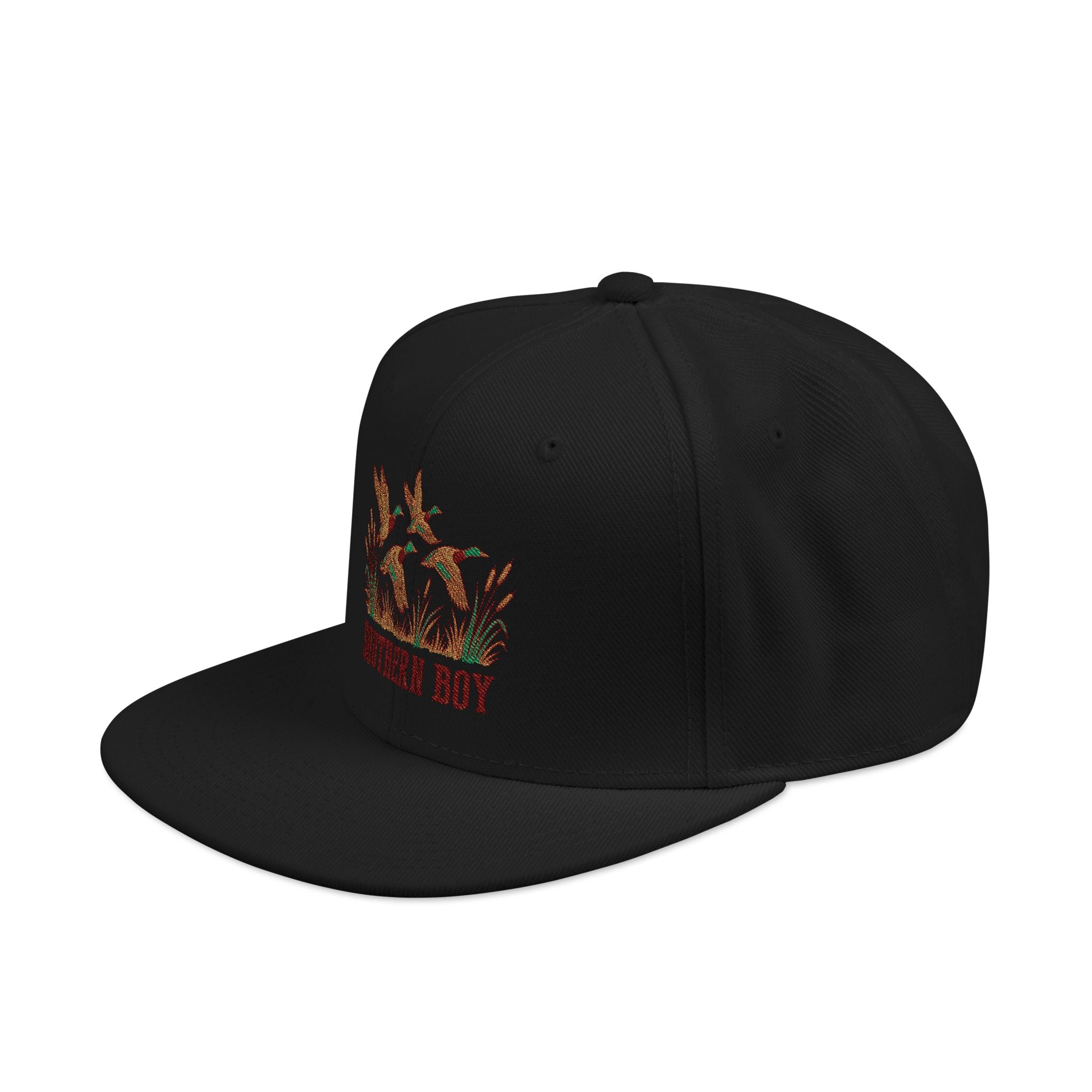 Embroidered Fiery Crown Snapback Hat