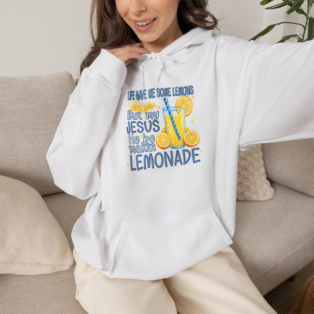 Christian Lemonade Hoodie – "Life Gave Me Lemons, Jesus Made Lemonade" Cozy Faith Sweatshirt