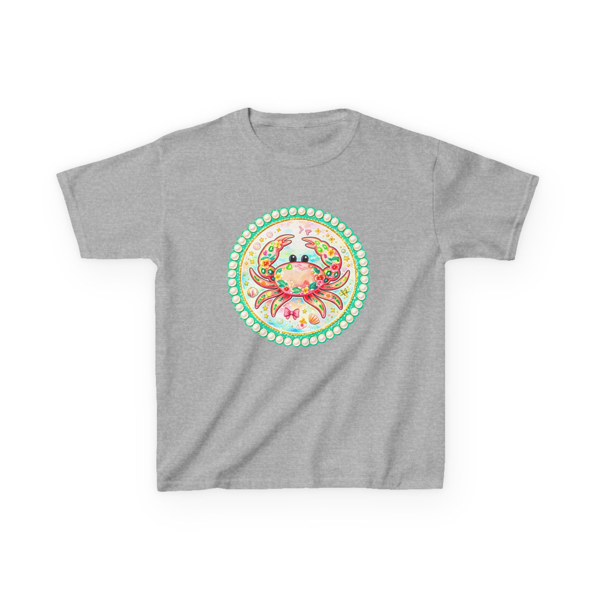Kids Tee — Cute Watercolor Crab Circle Design