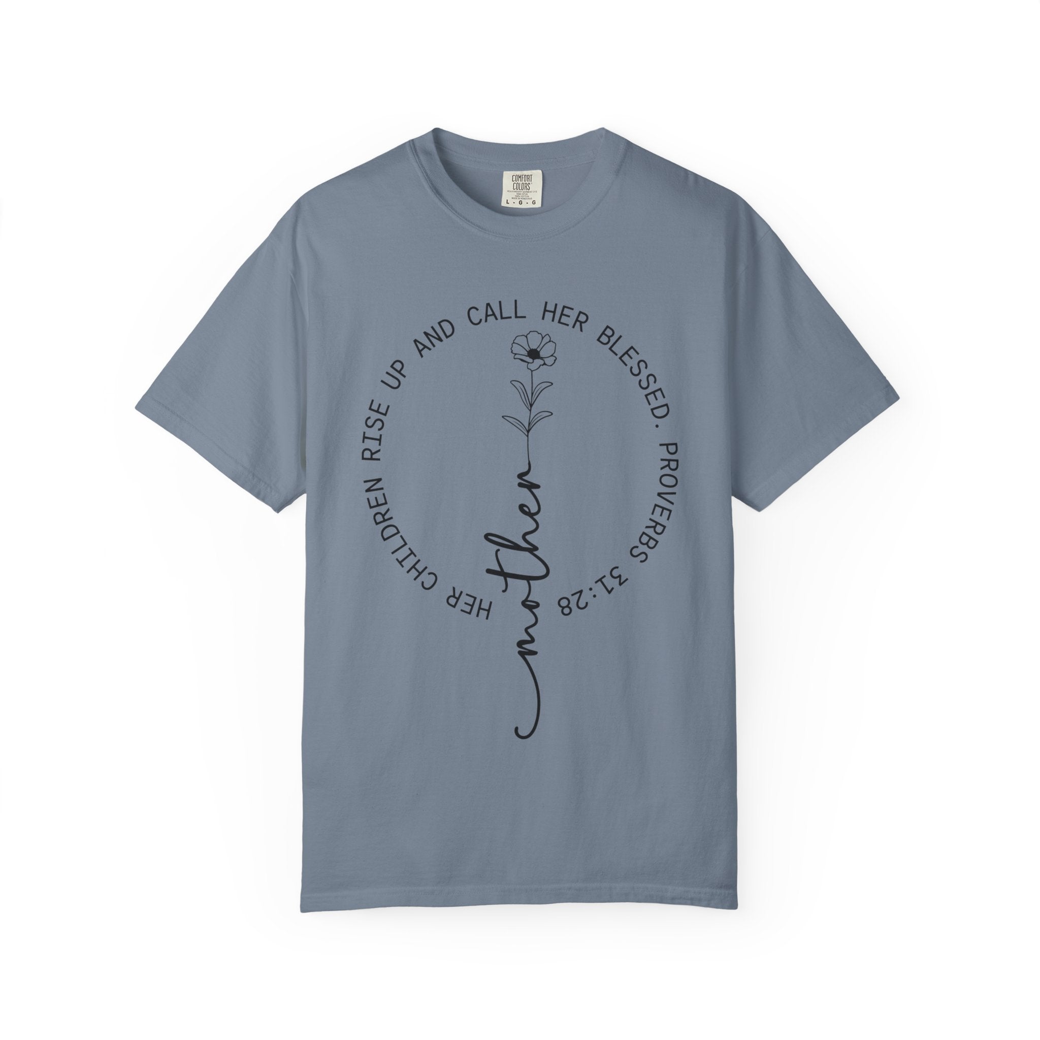 T‑Shirt — “Mother” Floral Scripture Tee (Proverbs 31:28)