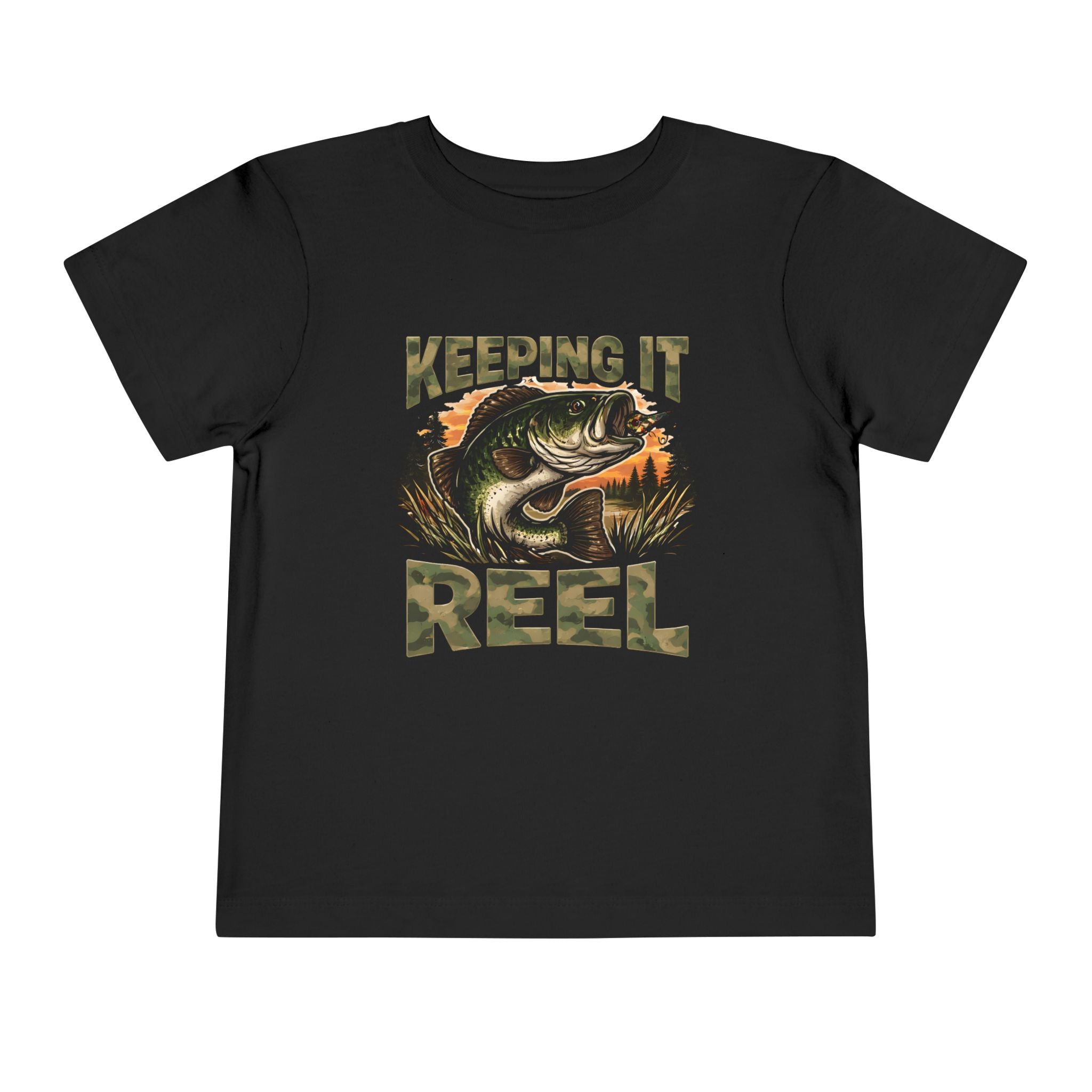 Toddler Fishing Tee - "Keeping It Reel" Bass Graphic Shirt