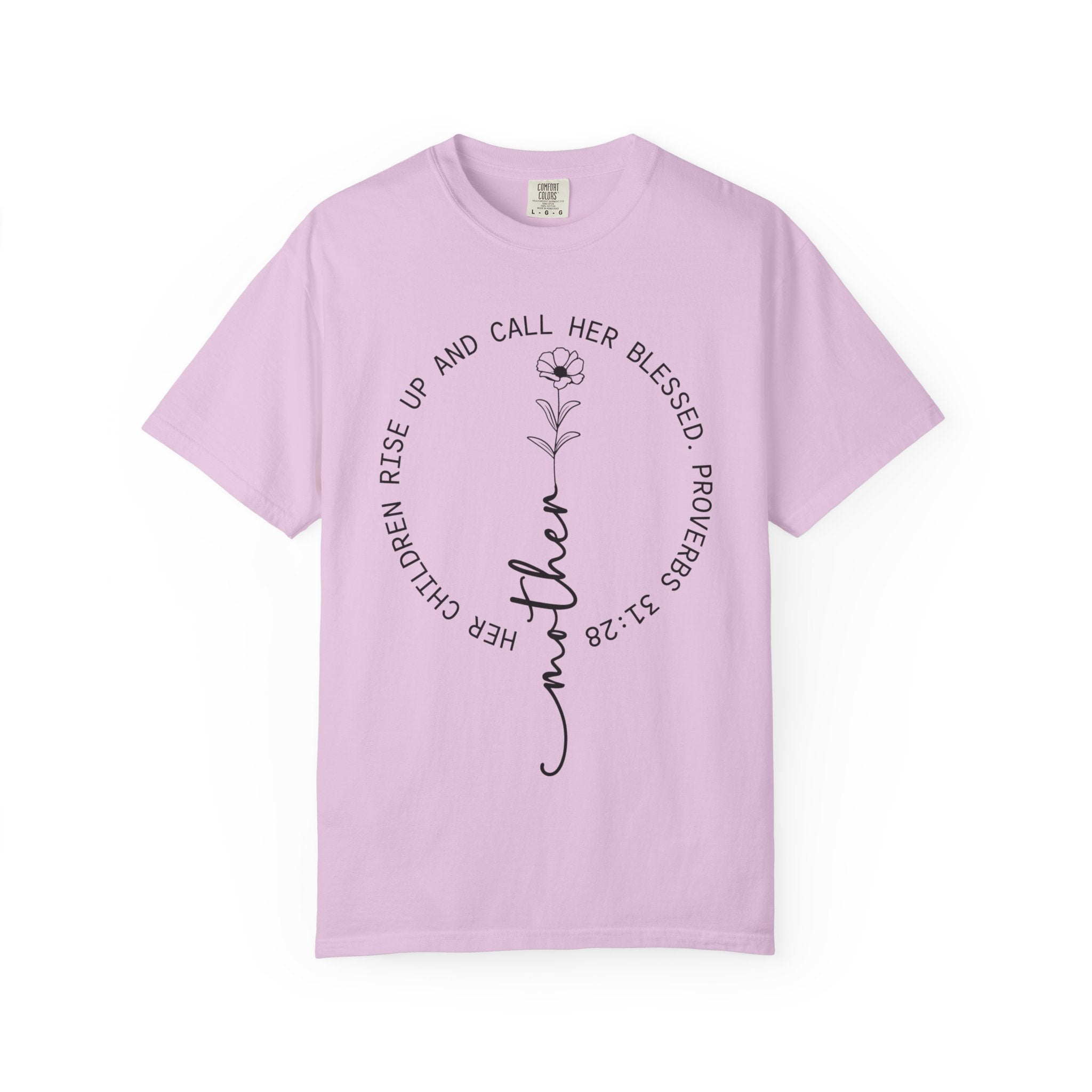 T‑Shirt — “Mother” Floral Scripture Tee (Proverbs 31:28)