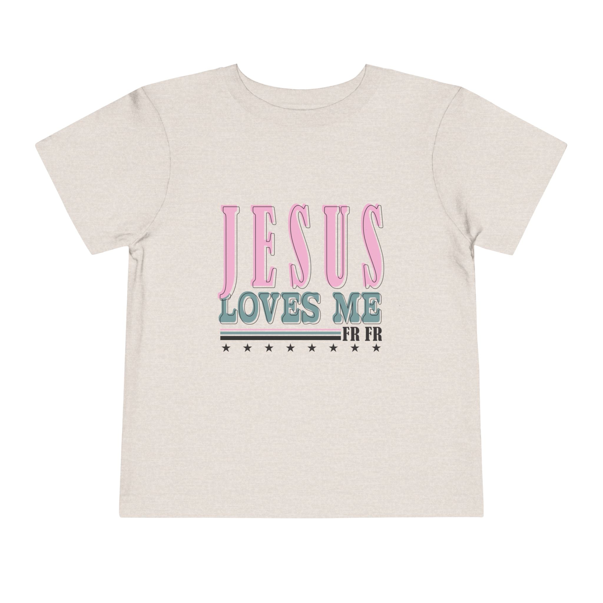 Toddler Tee — "Jesus Loves Me" Pastel Faith Graphic