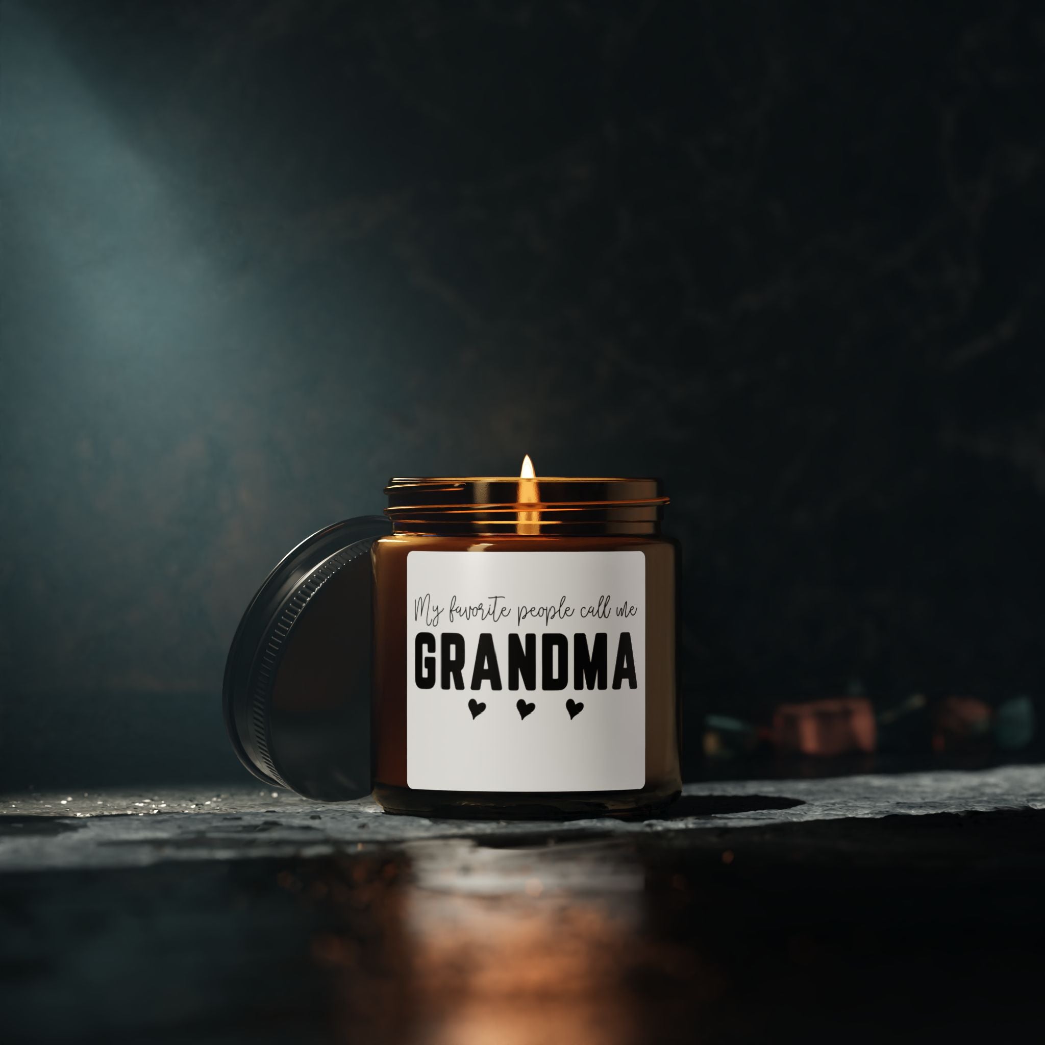 "My Favorite People Call Me Grandma" Amber Jar Candle (Gift for Grandmother)