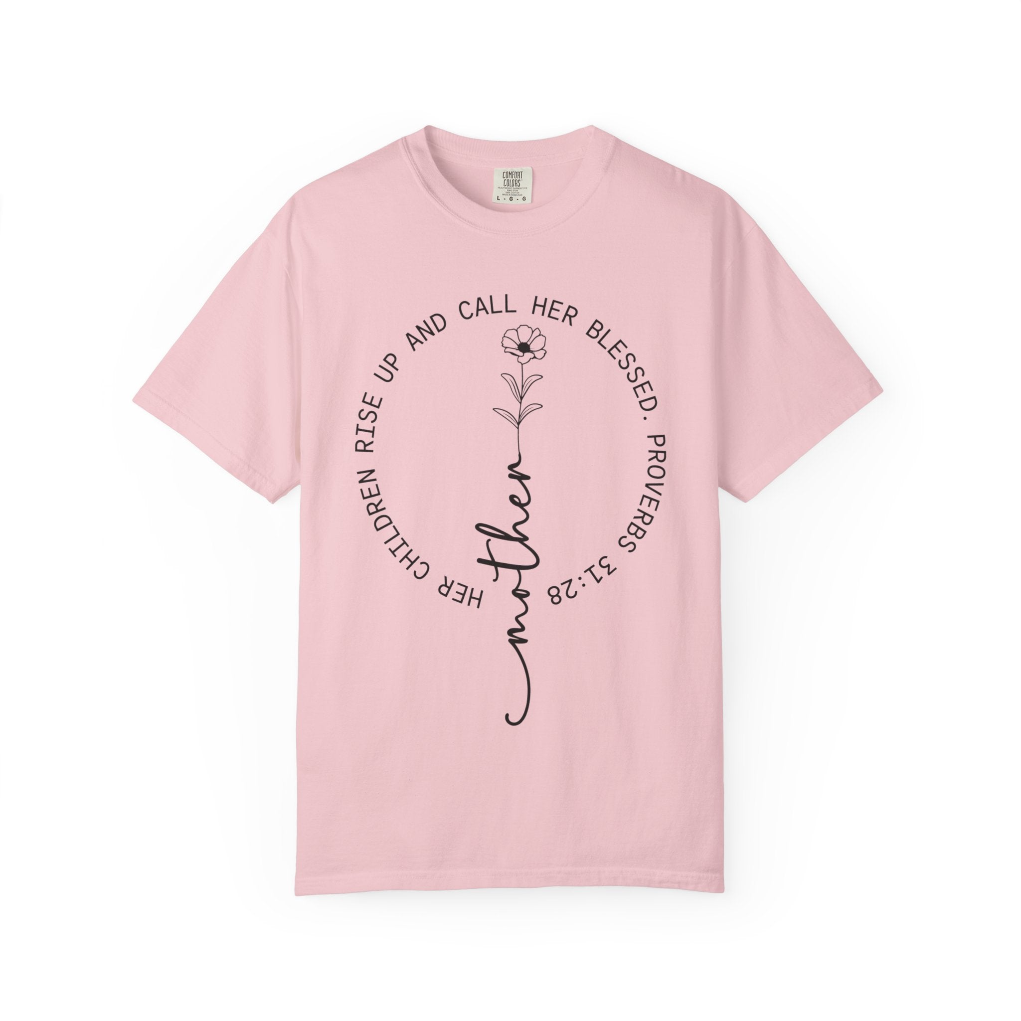 T‑Shirt — “Mother” Floral Scripture Tee (Proverbs 31:28)