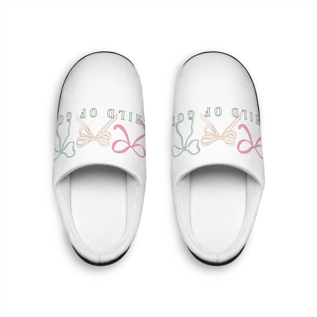 Women's Indoor Slippers  'Child of God' Pastel Bow
