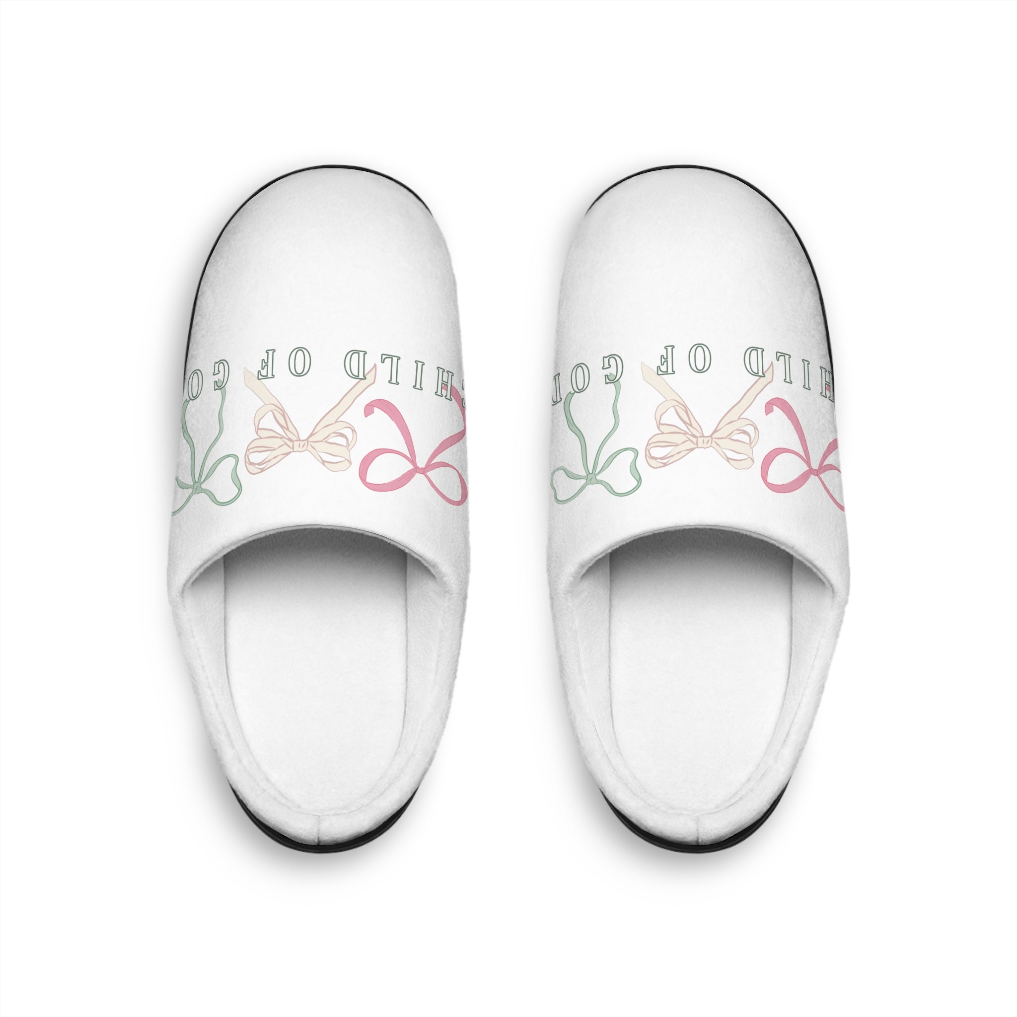 Women's Indoor Slippers  'Child of God' Pastel Bow