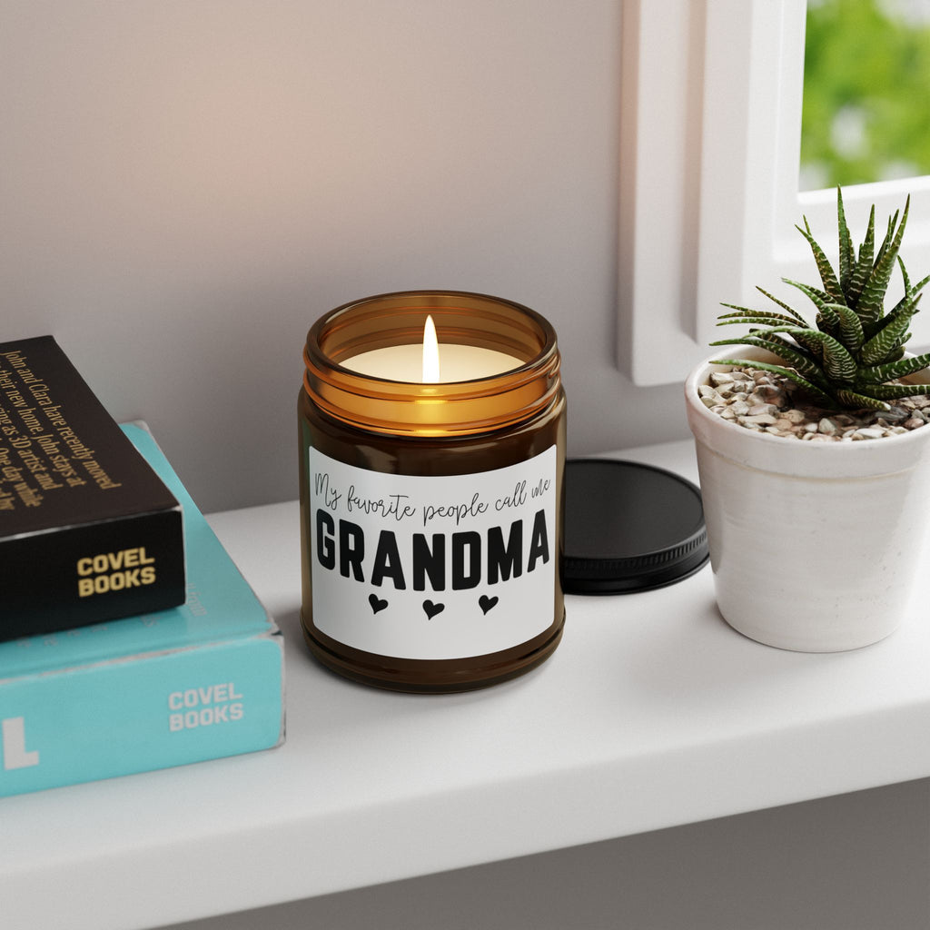 "My Favorite People Call Me Grandma" Amber Jar Candle (Gift for Grandmother)