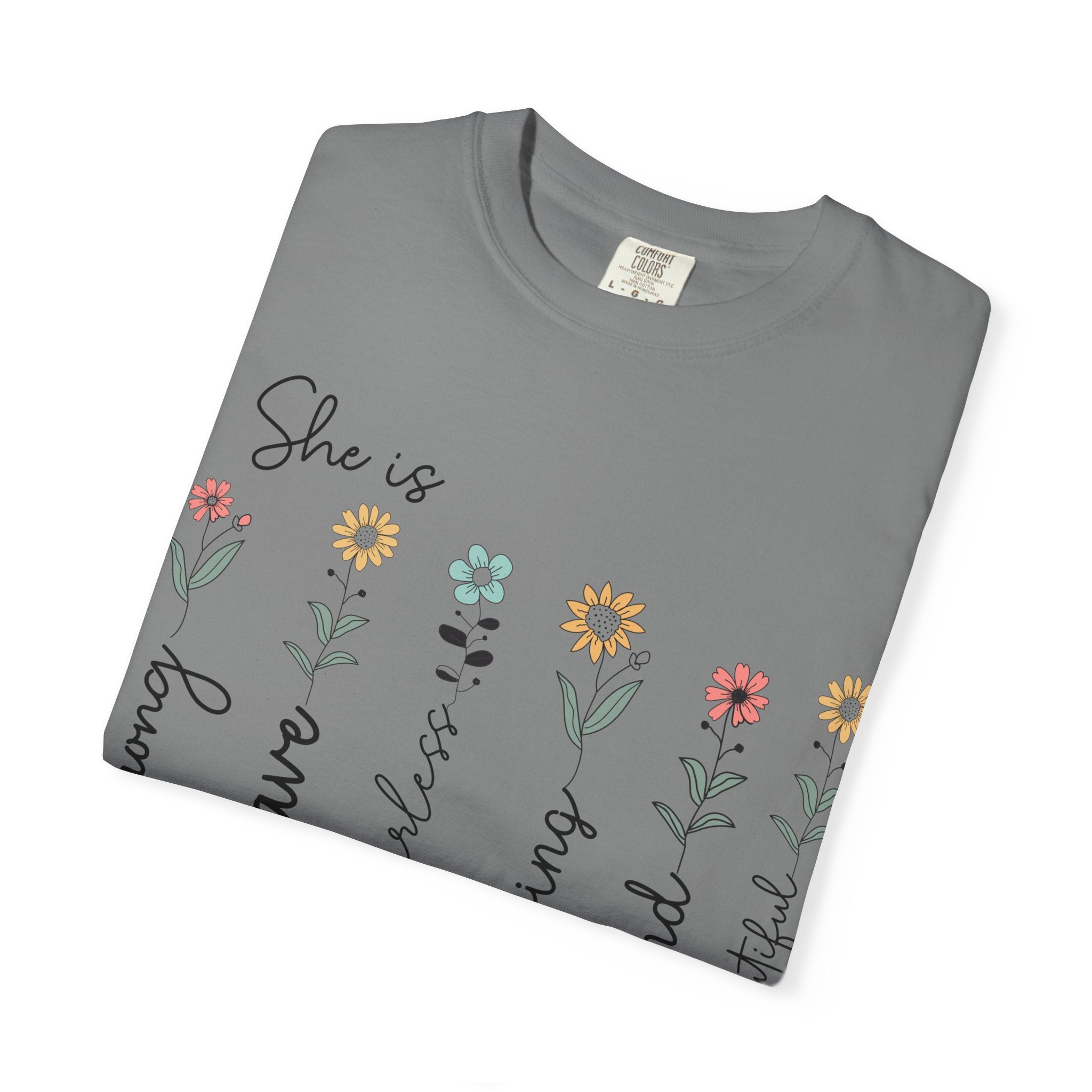 She Is Mom Floral T-Shirt — Brave, Kind, Beautiful Mother's Day Tee