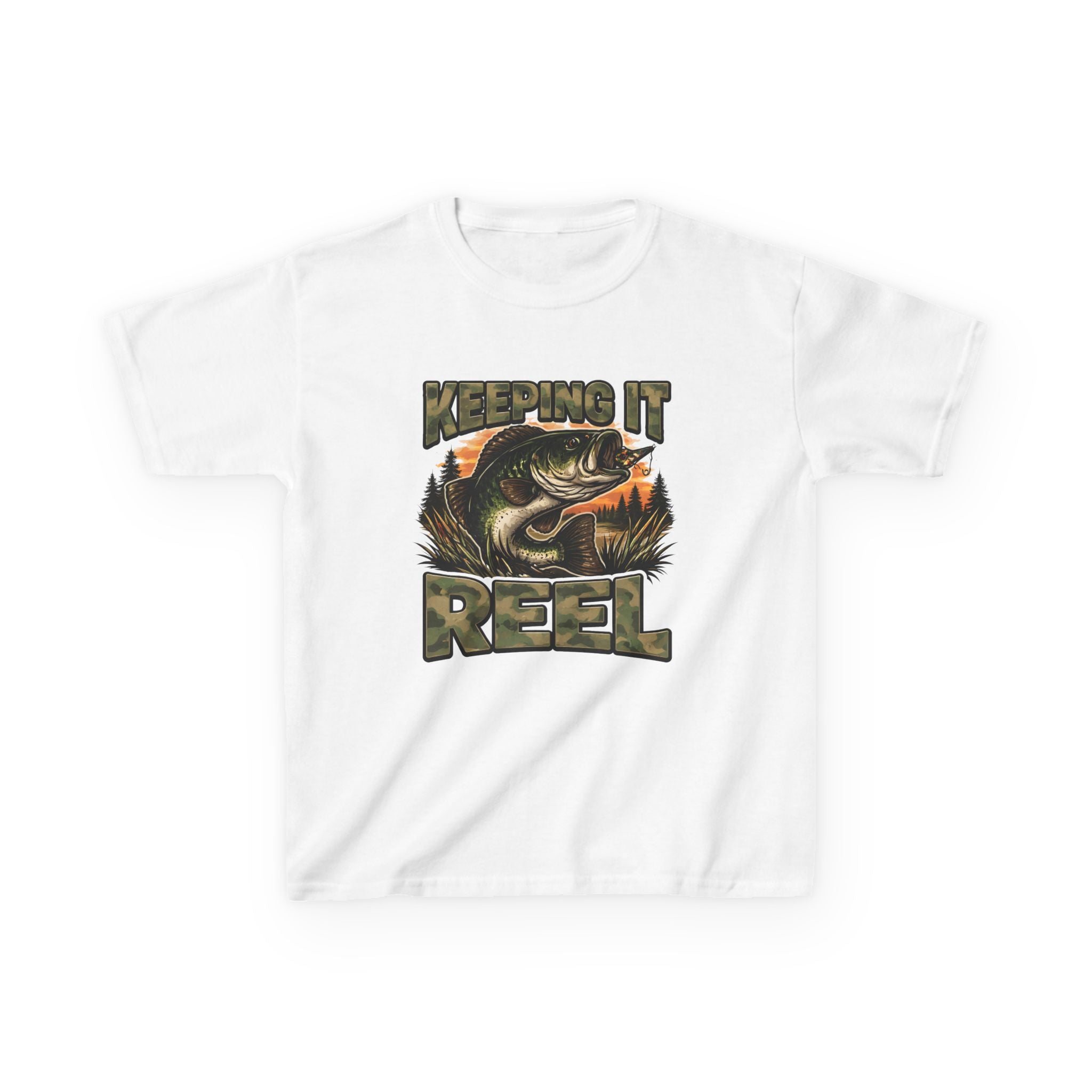 Kids Fishing T-Shirt — "Keeping It Reel" Bass Graphic Tee