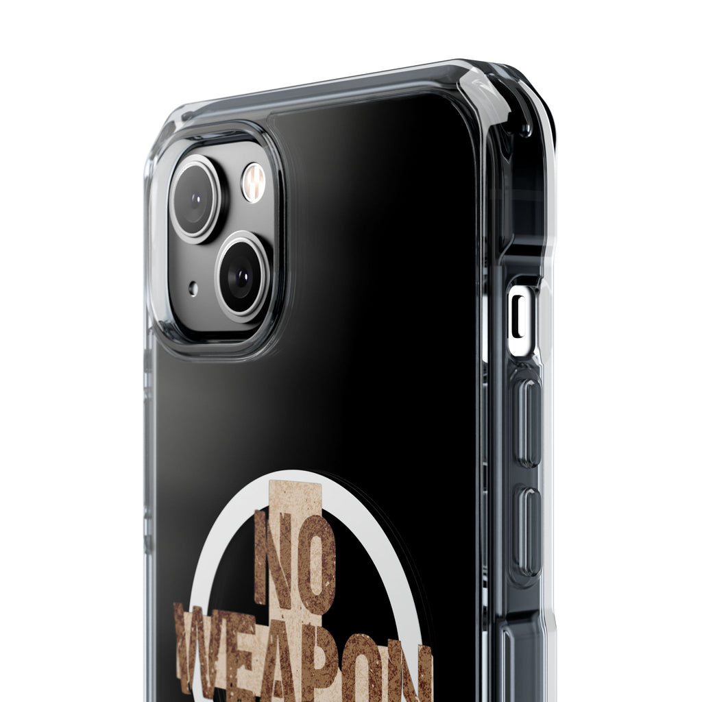 Magnetic Clear Phone Case "No Weapon Formed Shall Prosper"