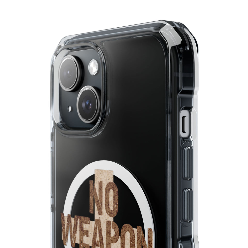 Magnetic Clear Phone Case "No Weapon Formed Shall Prosper"