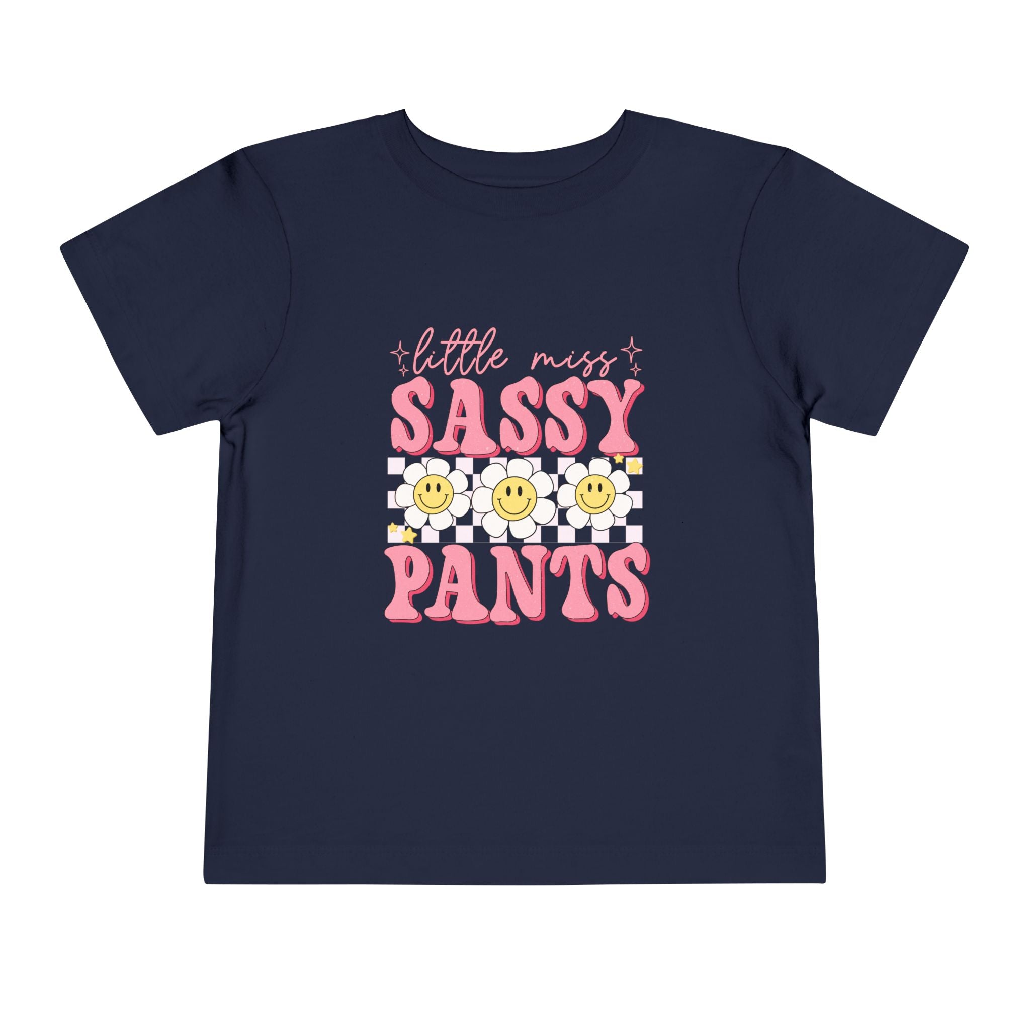 Toddler Tee — "Little Miss Sassy Pants" Pink Daisy Graphic