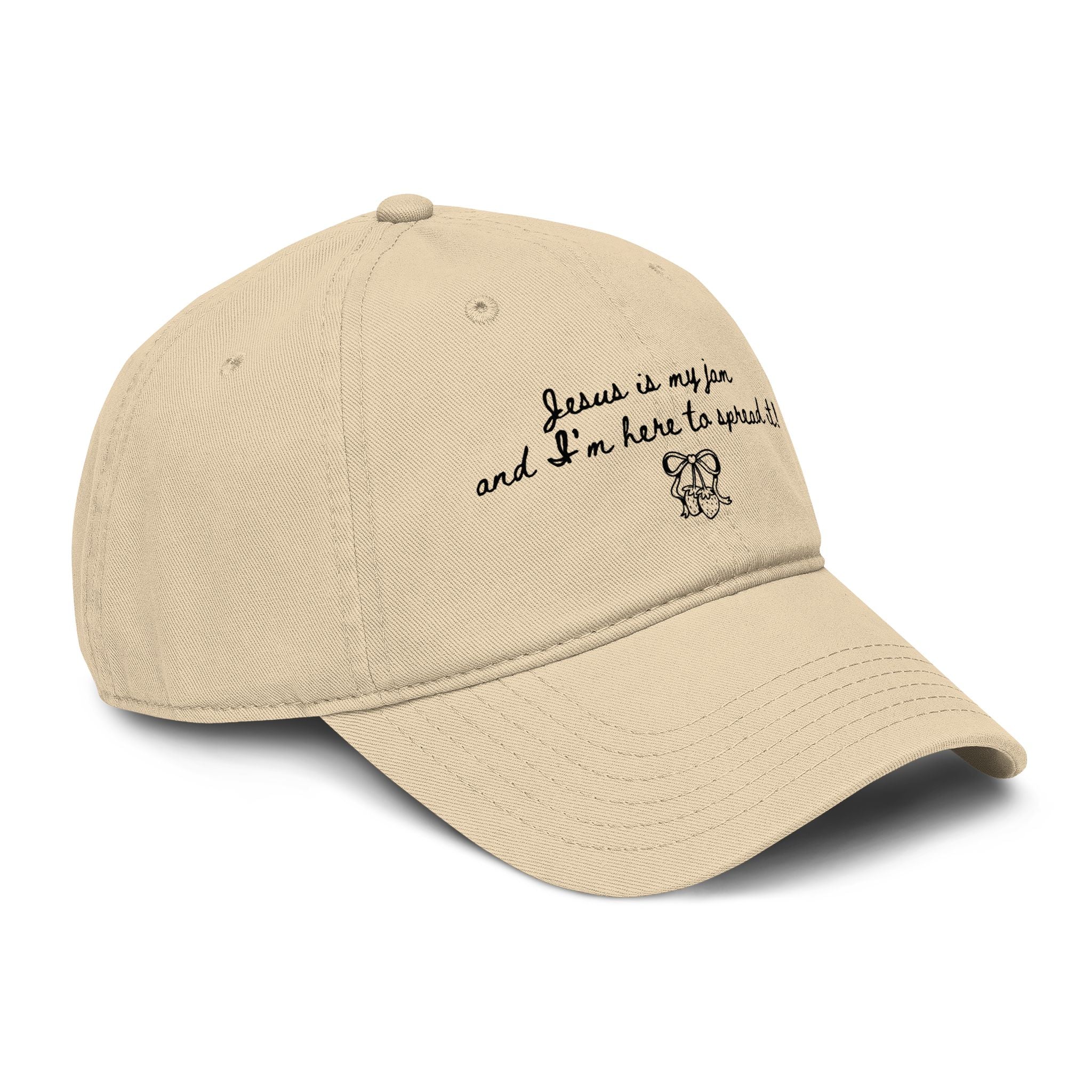 Embroidered 'Jesus is my Jam' Washed Baseball Cap