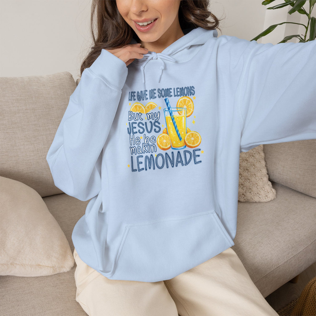 Christian Lemonade Hoodie – "Life Gave Me Lemons, Jesus Made Lemonade" Cozy Faith Sweatshirt