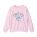 Nurse Crewneck Sweatshirt Pastel Bow & Stethoscope Design