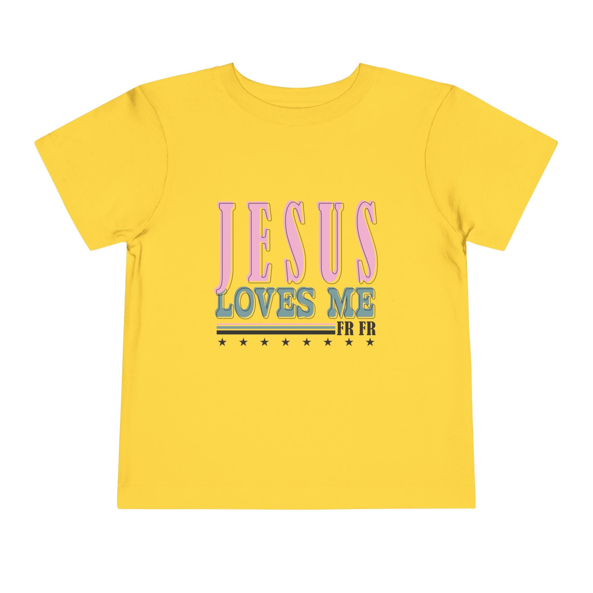 Toddler Tee — "Jesus Loves Me" Pastel Faith Graphic