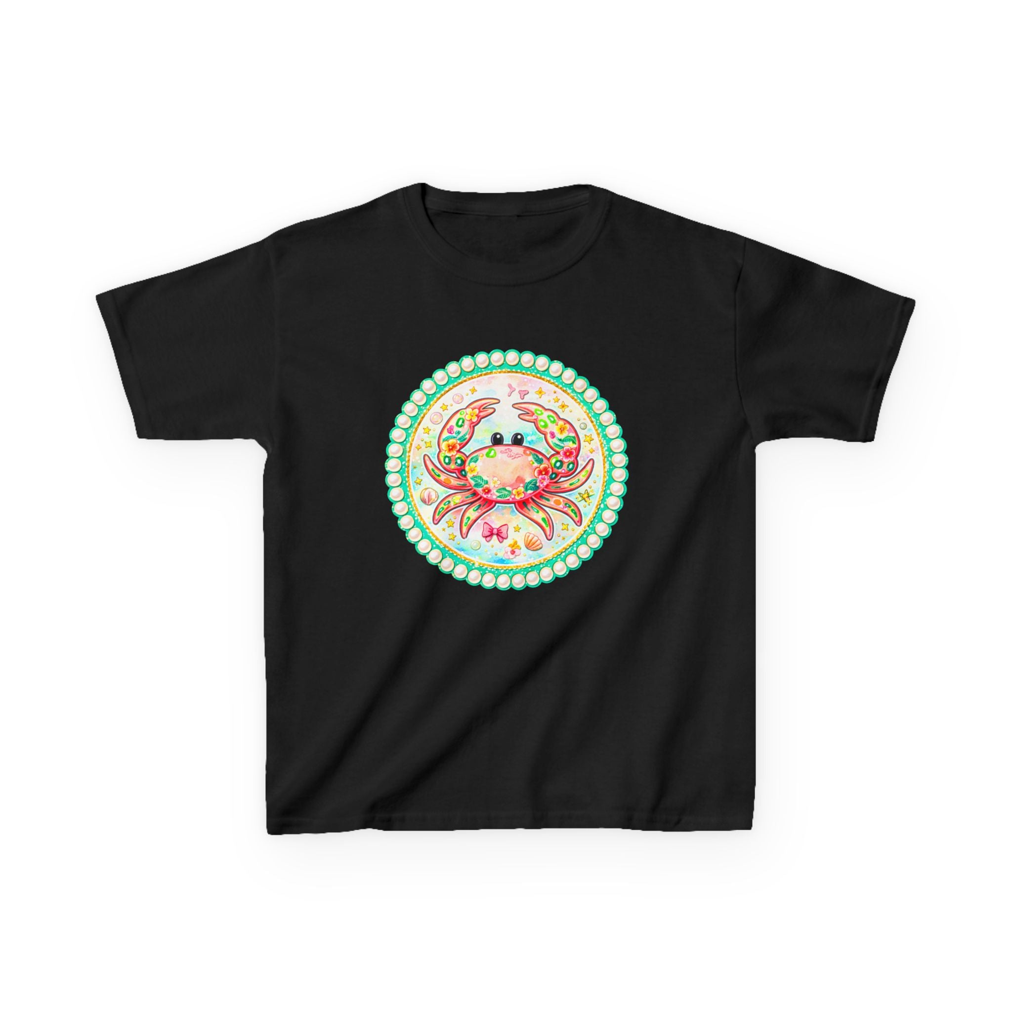 Kids Tee — Cute Watercolor Crab Circle Design