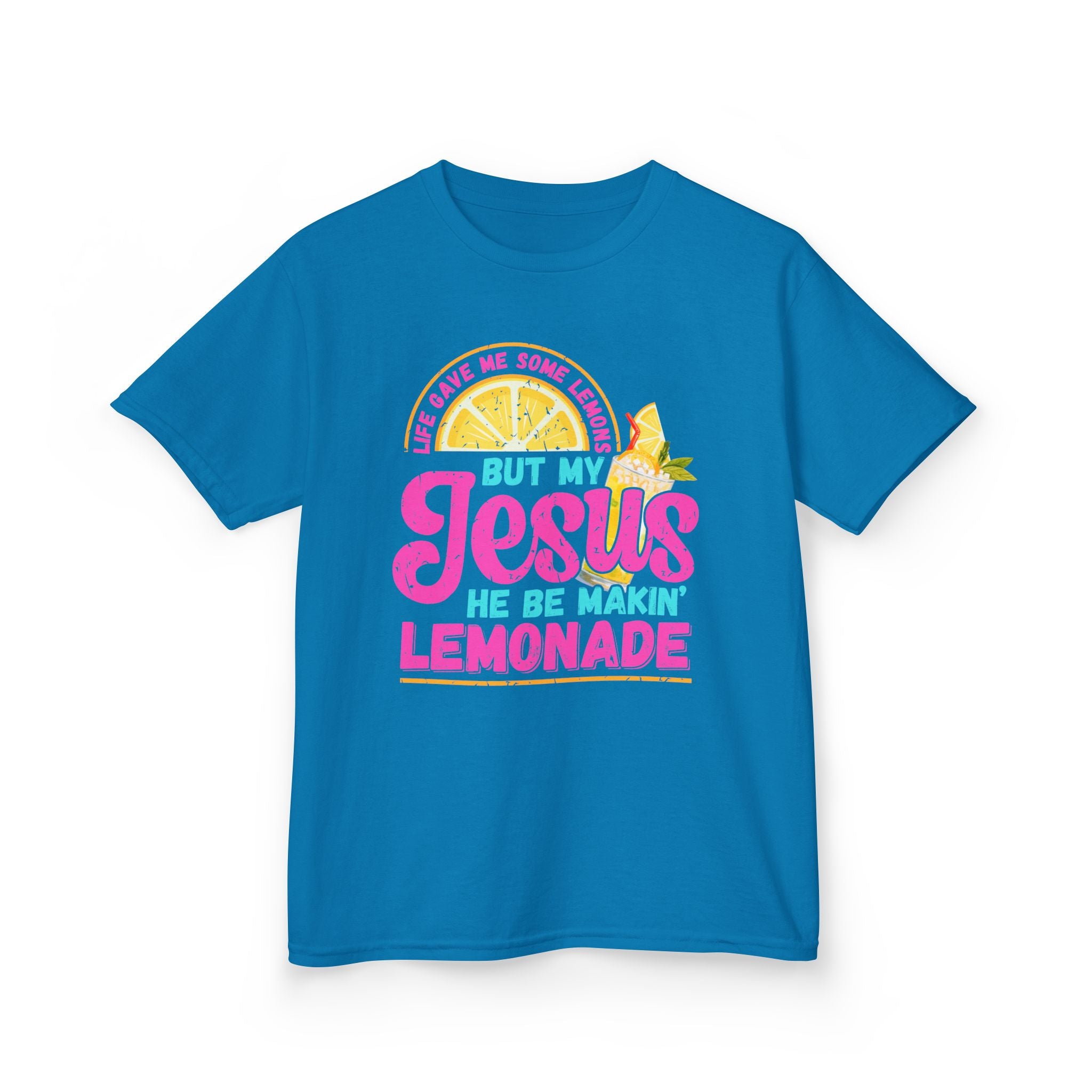 Kids T-Shirt — “But My Jesus He Be Makin’ Lemonade” Christian Lemonade Tee