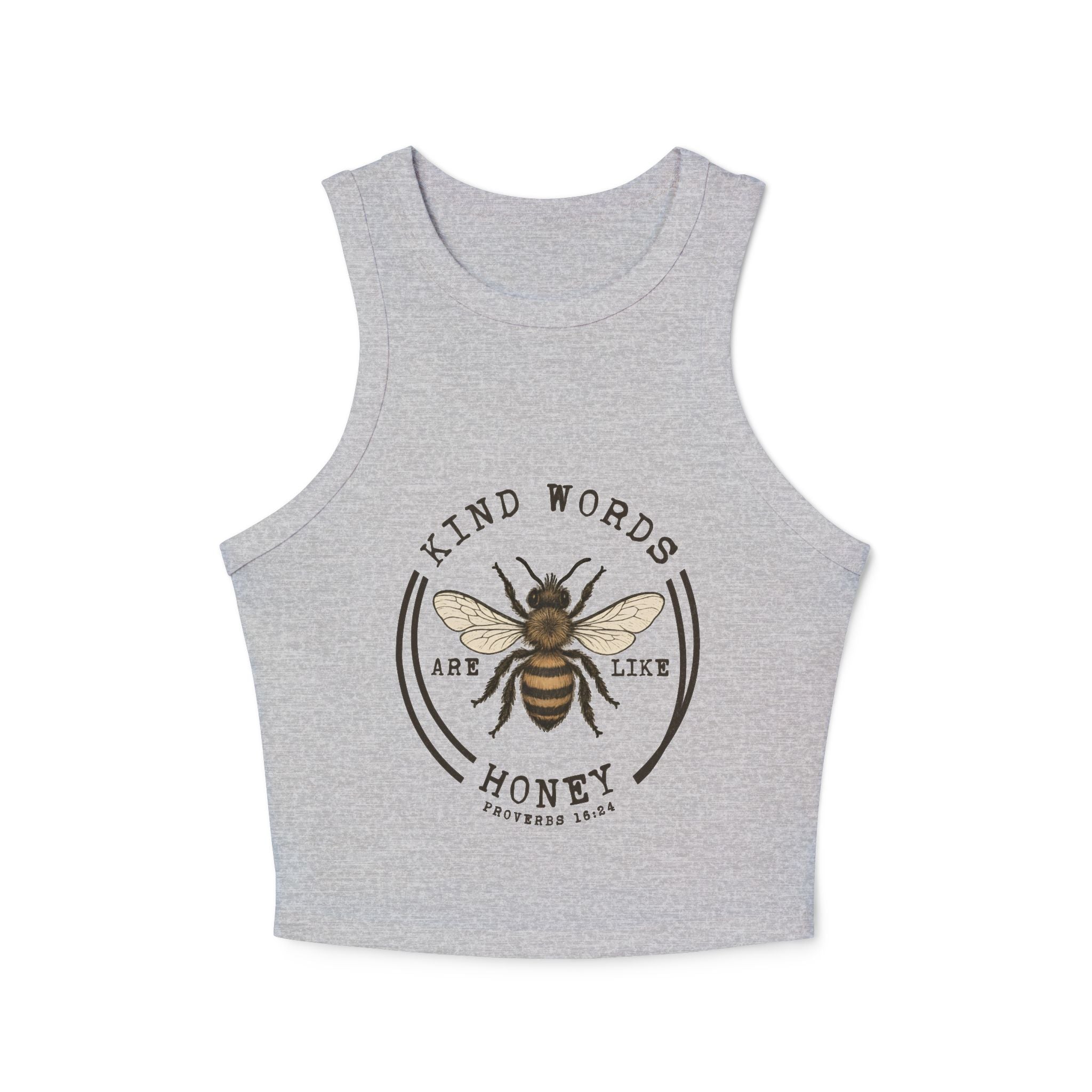 Bee Graphic Racer Tank Top "Kind Words Are Like Honey"