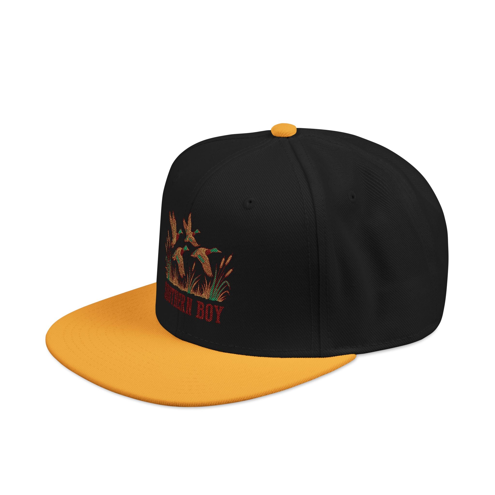 Embroidered Fiery Crown Snapback Hat