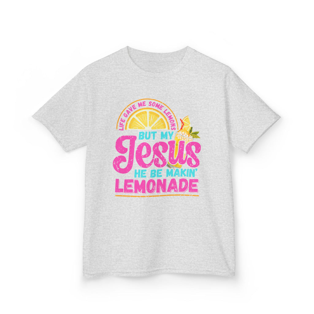 Kids T-Shirt — “But My Jesus He Be Makin’ Lemonade” Christian Lemonade Tee