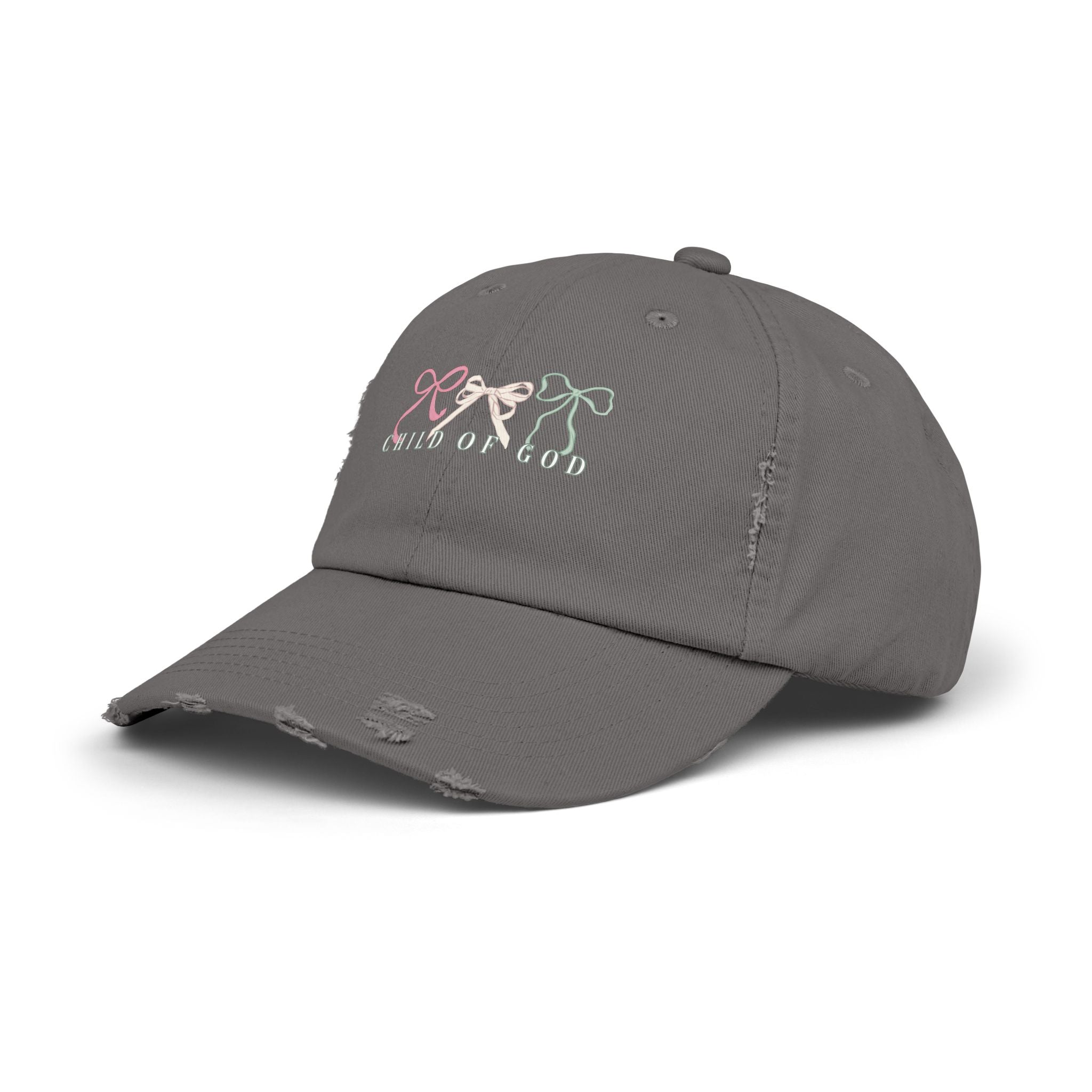 Distressed Cap — Child of God Bows Embroidered Hat