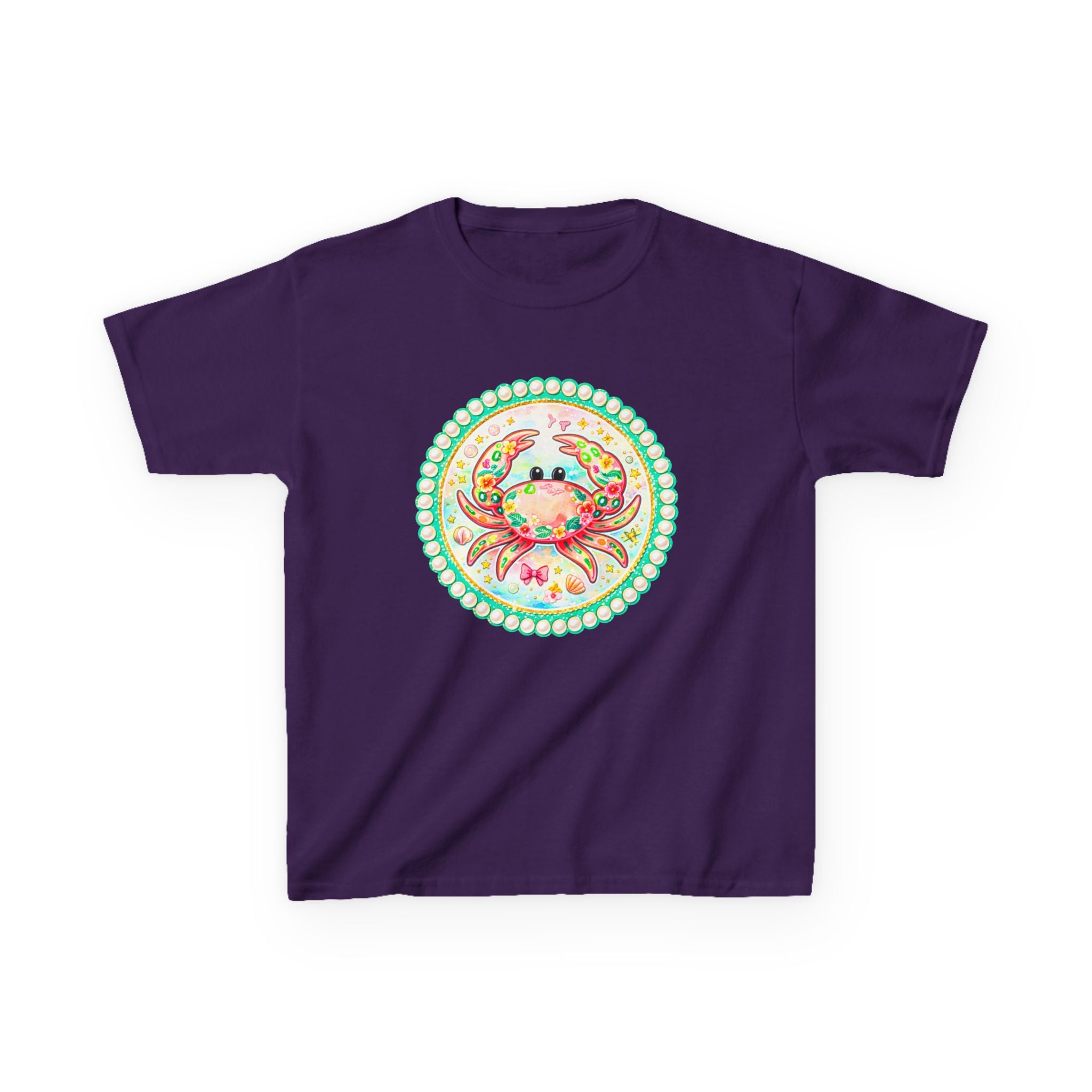 Kids Tee — Cute Watercolor Crab Circle Design