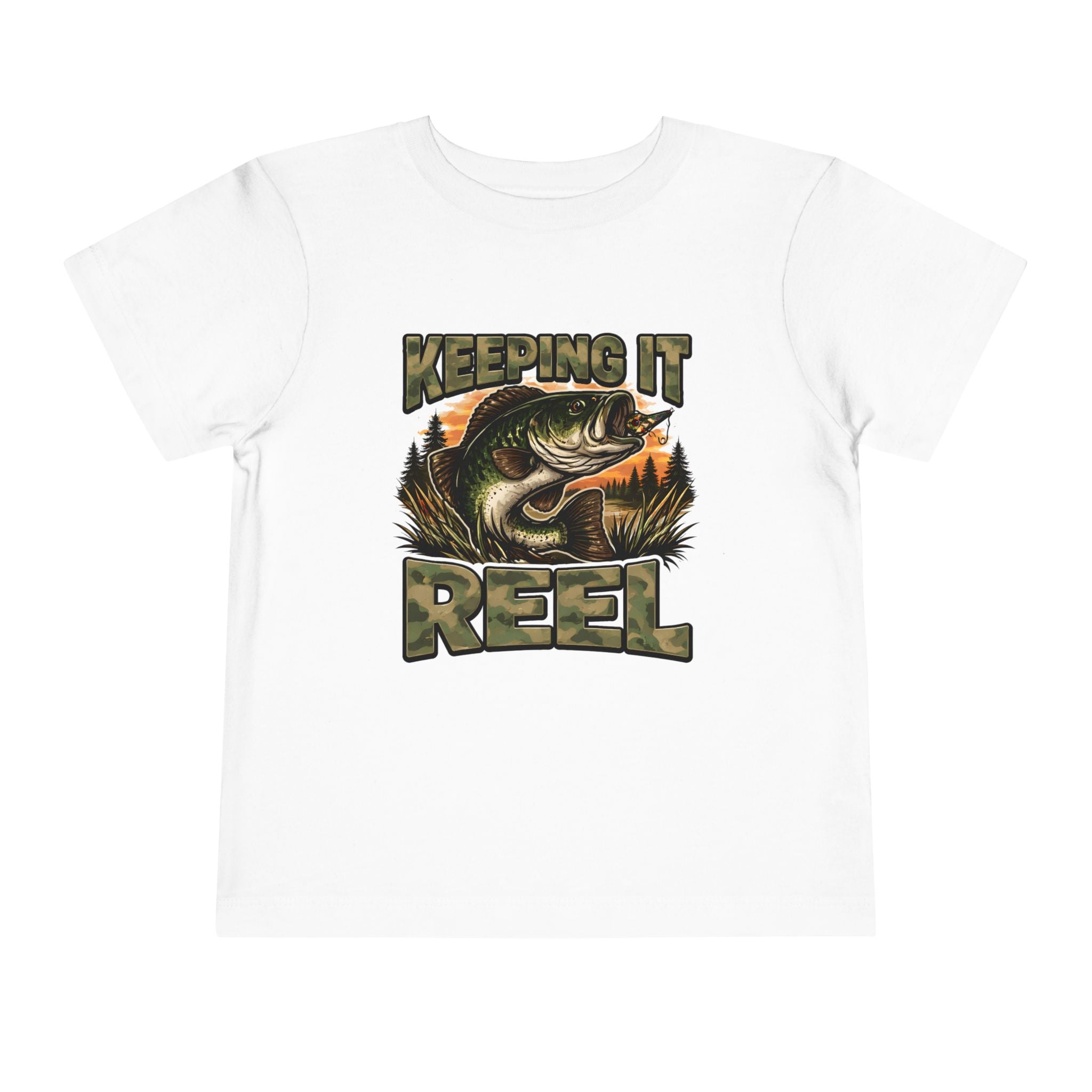 Toddler Fishing Tee - "Keeping It Reel" Bass Graphic Shirt
