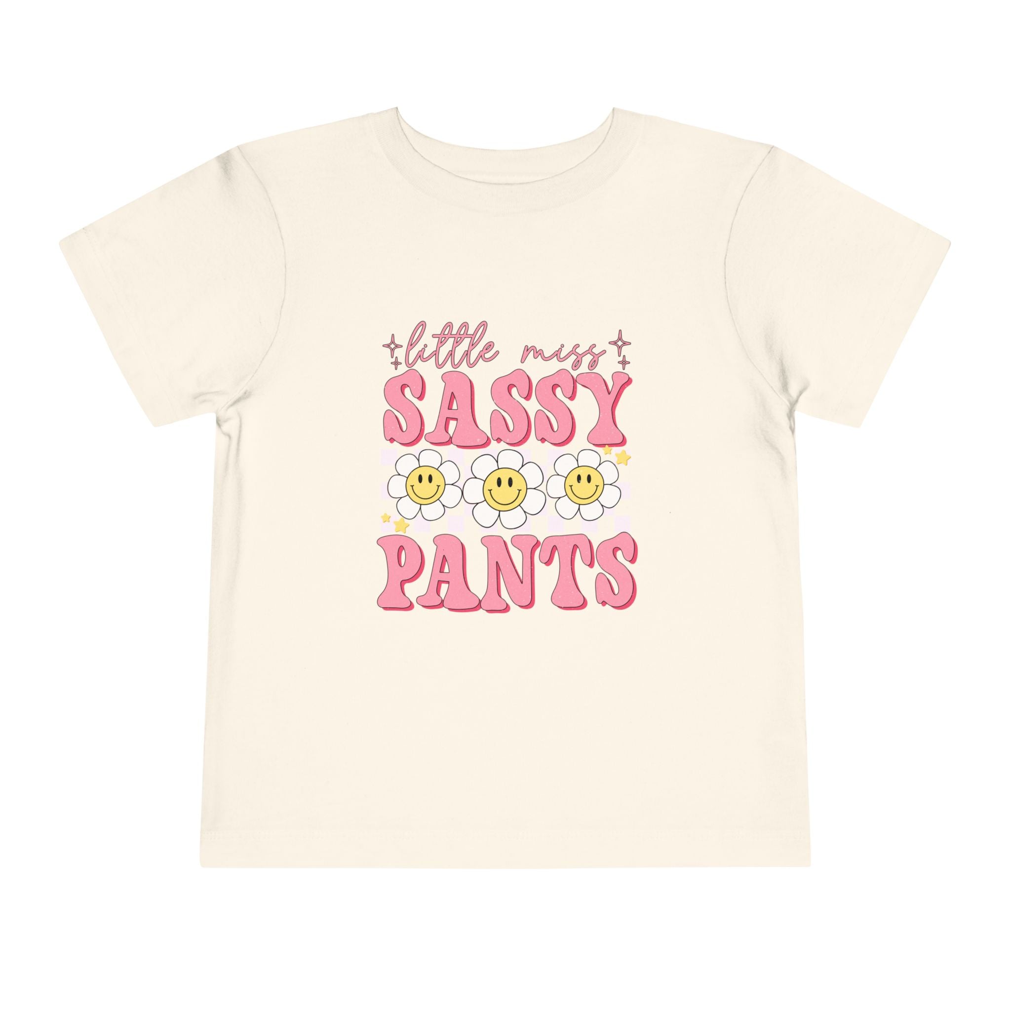 Toddler Tee — "Little Miss Sassy Pants" Pink Daisy Graphic