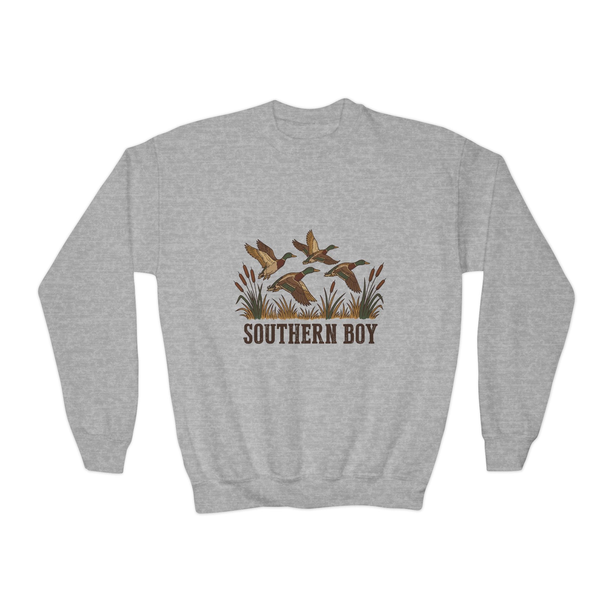 Youth Crewneck Sweatshirt "Southern Boy" Duck Hunting Graphic