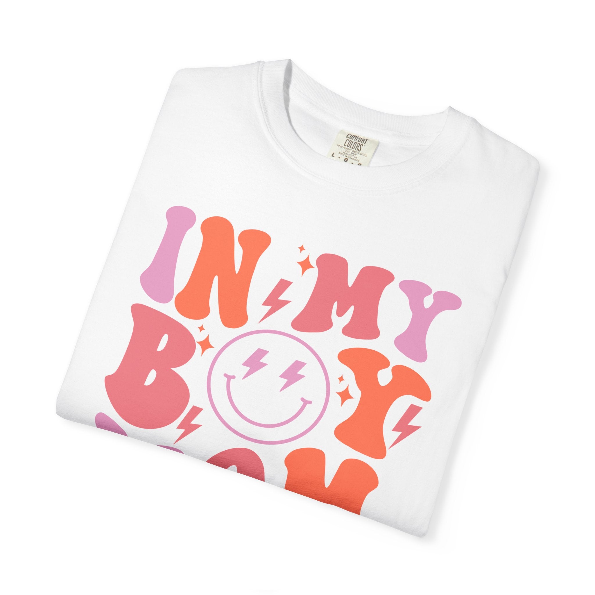 Mom Era Retro Graphic T-Shirt — "In My Boy Mom Era" Smiley Tee