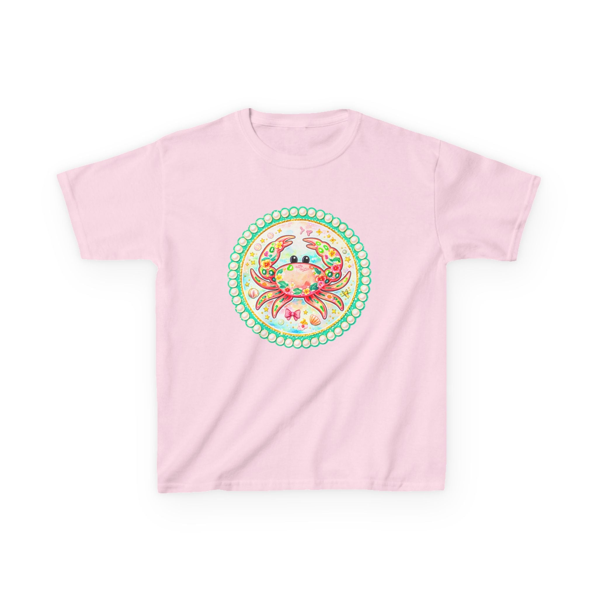 Kids Tee — Cute Watercolor Crab Circle Design