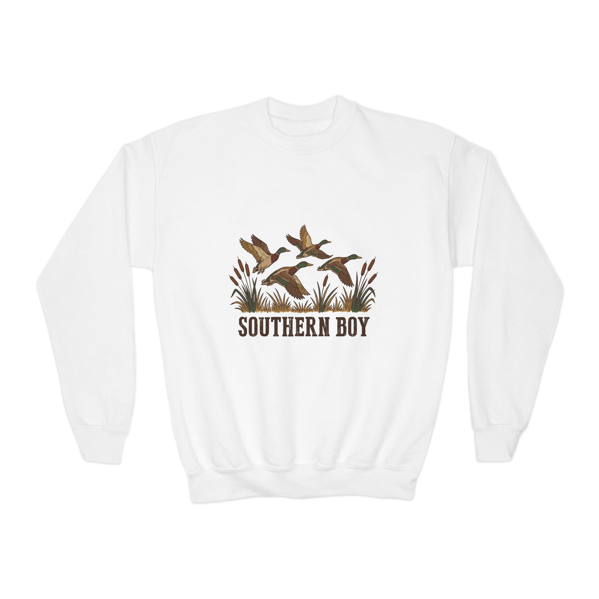 Youth Crewneck Sweatshirt "Southern Boy" Duck Hunting Graphic