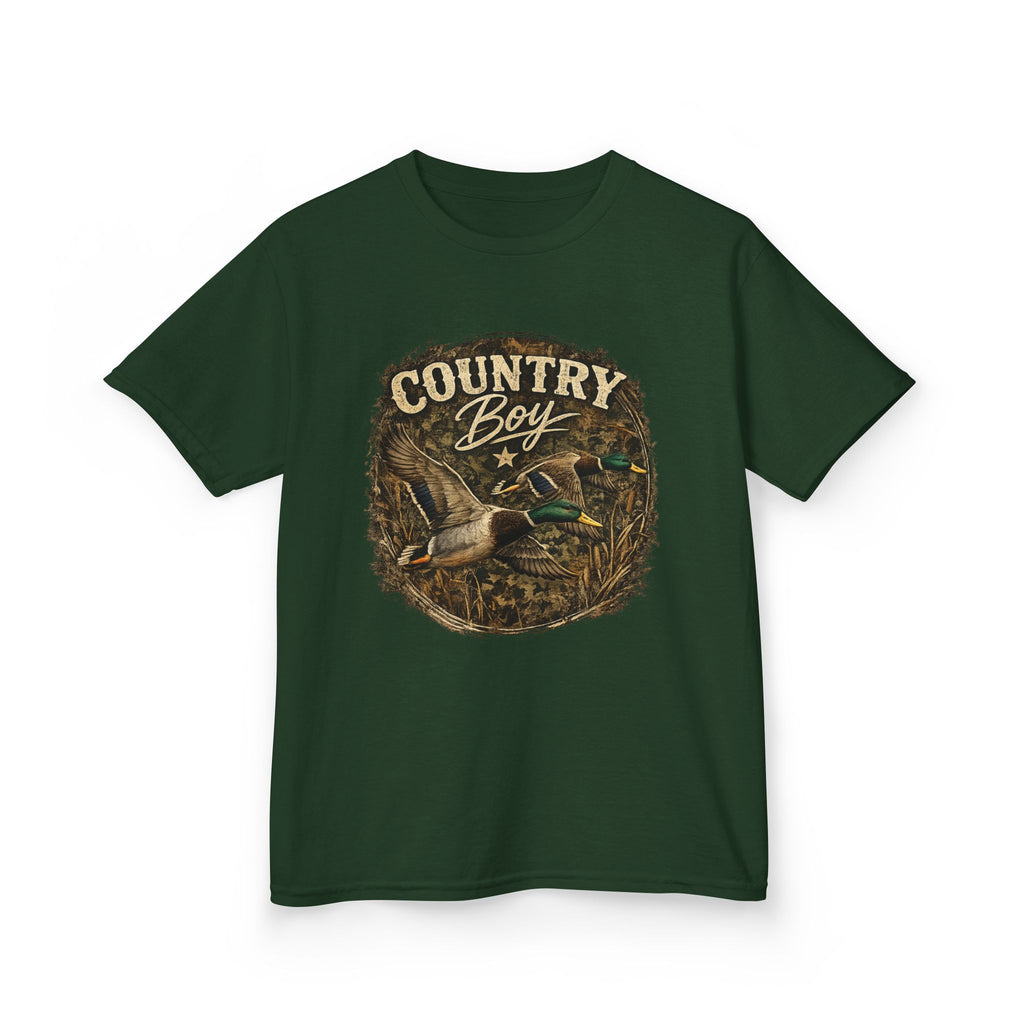 Kids Tee — "Country Boy" Duck Hunting Graphic