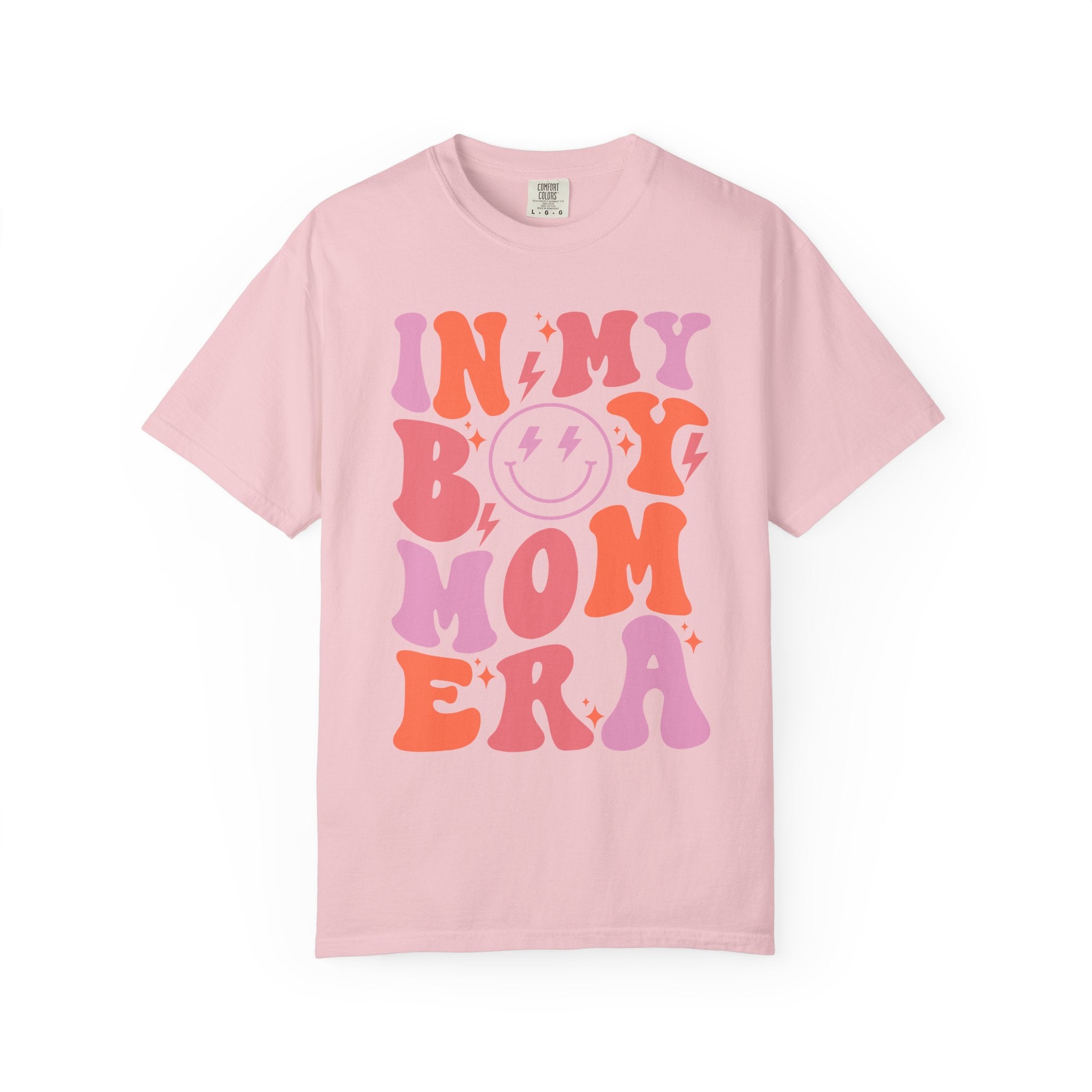 Mom Era Retro Graphic T-Shirt — "In My Boy Mom Era" Smiley Tee