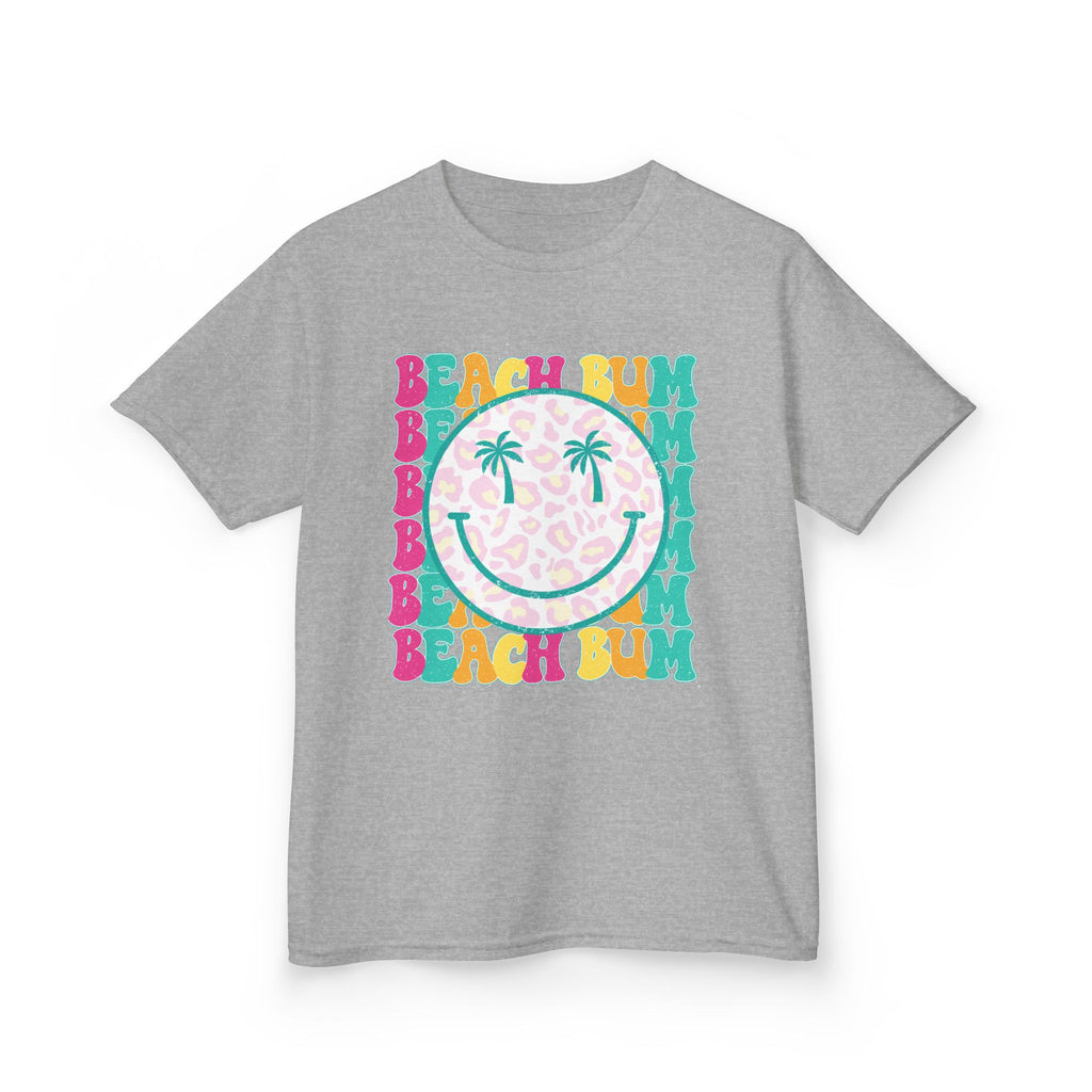 Kids Tee - "Beach Bum" Smiley Palm Graphic Tropical Summer Shirt