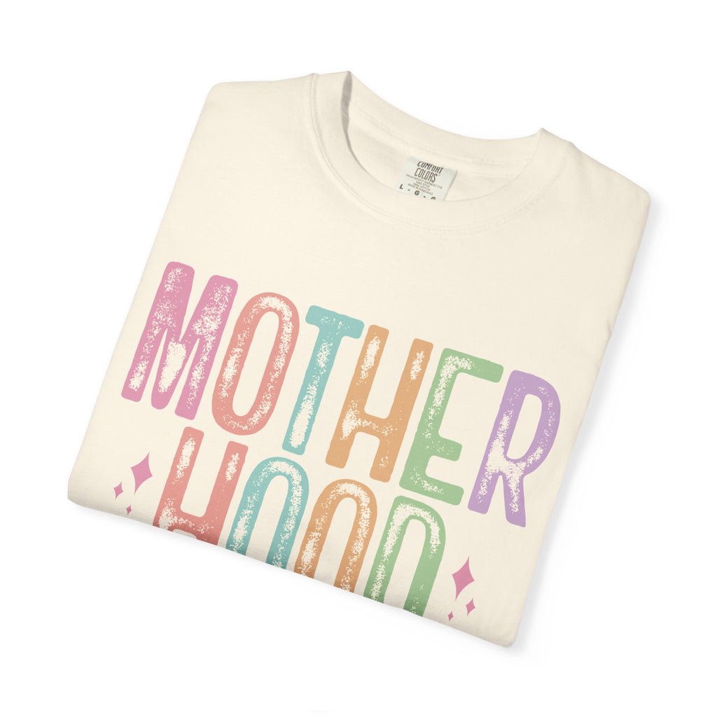 Motherhood Graphic Tee — “Mother Hood: Some days I rock it…”