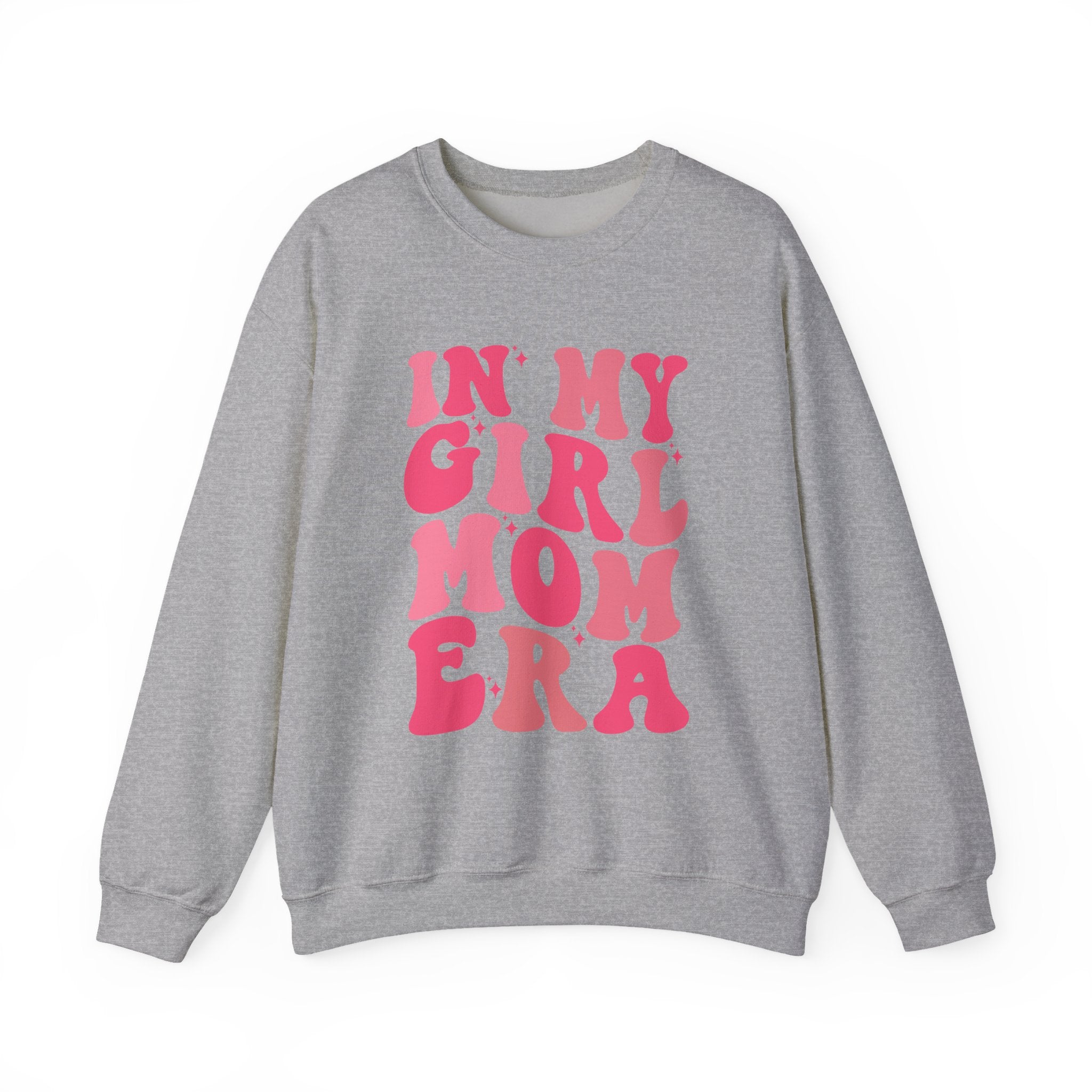 Crewneck Sweatshirt — "In My Girl Mom Era" Retro Pink Graphic